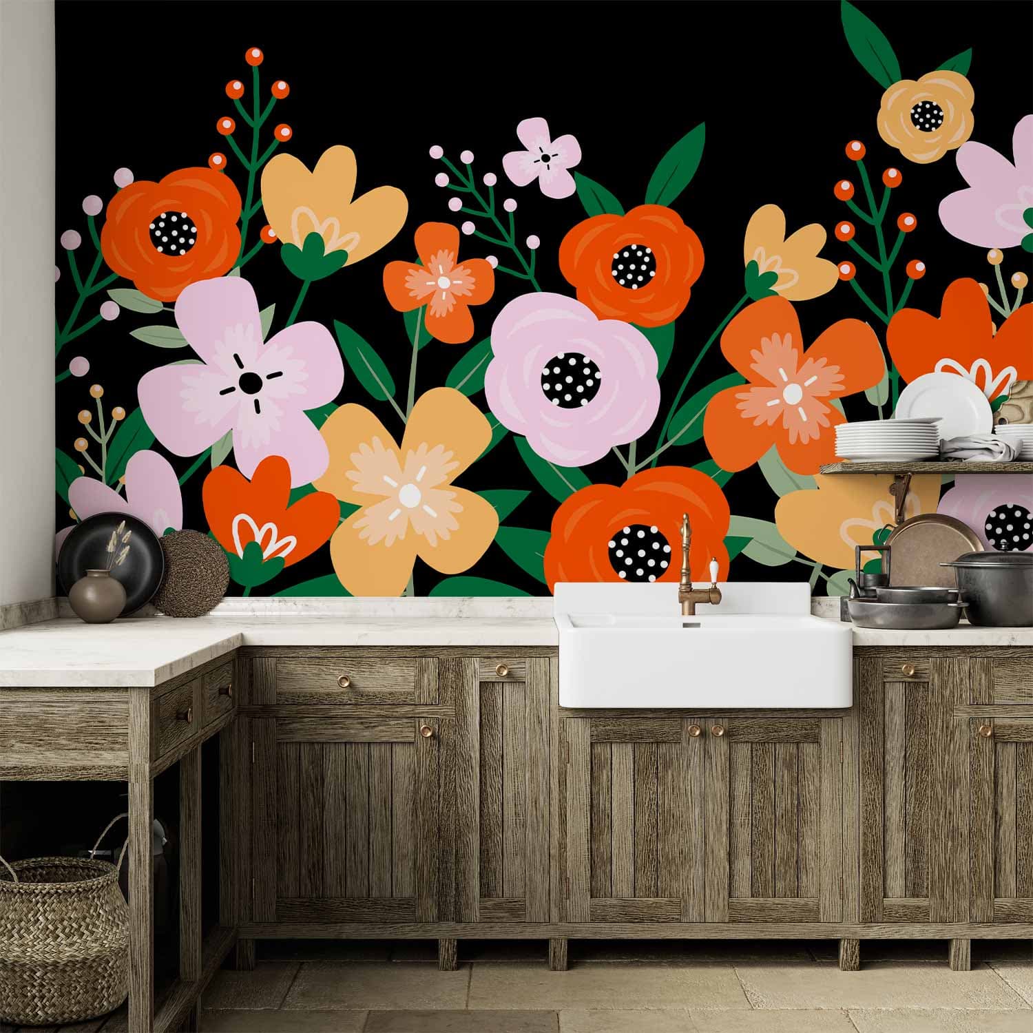 Wall mural Kolorowy rozkwit - drugi wariant 250×175 cm, waterproof material