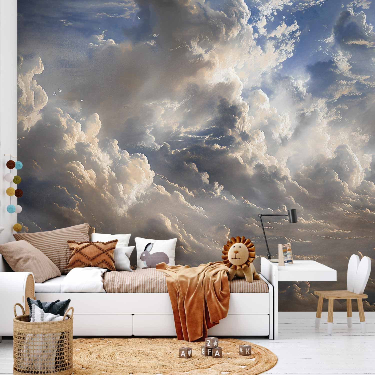 Fototapeta Złote refleksy na obłokach chmur zapowiadających zmierzch 490×350 cm, materiał samoprzylepny