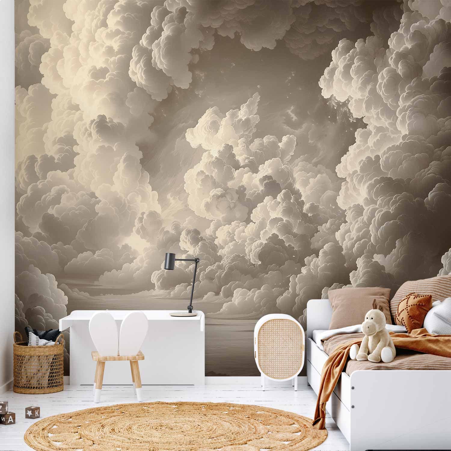 Wall mural Szept rozświetlonych chmur: Miękka gra światła w teatrze niebios 200×140 cm, premium non-woven