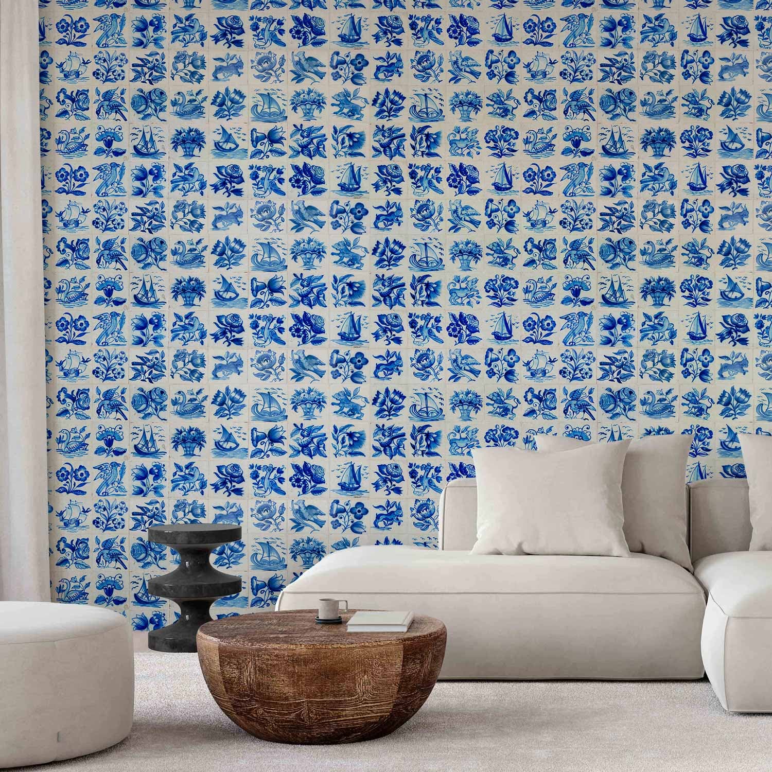 Wall mural Płytki azulejos - tradycyjne ceramiczne portugalskie kafle 392×280 cm, self-adhesive material