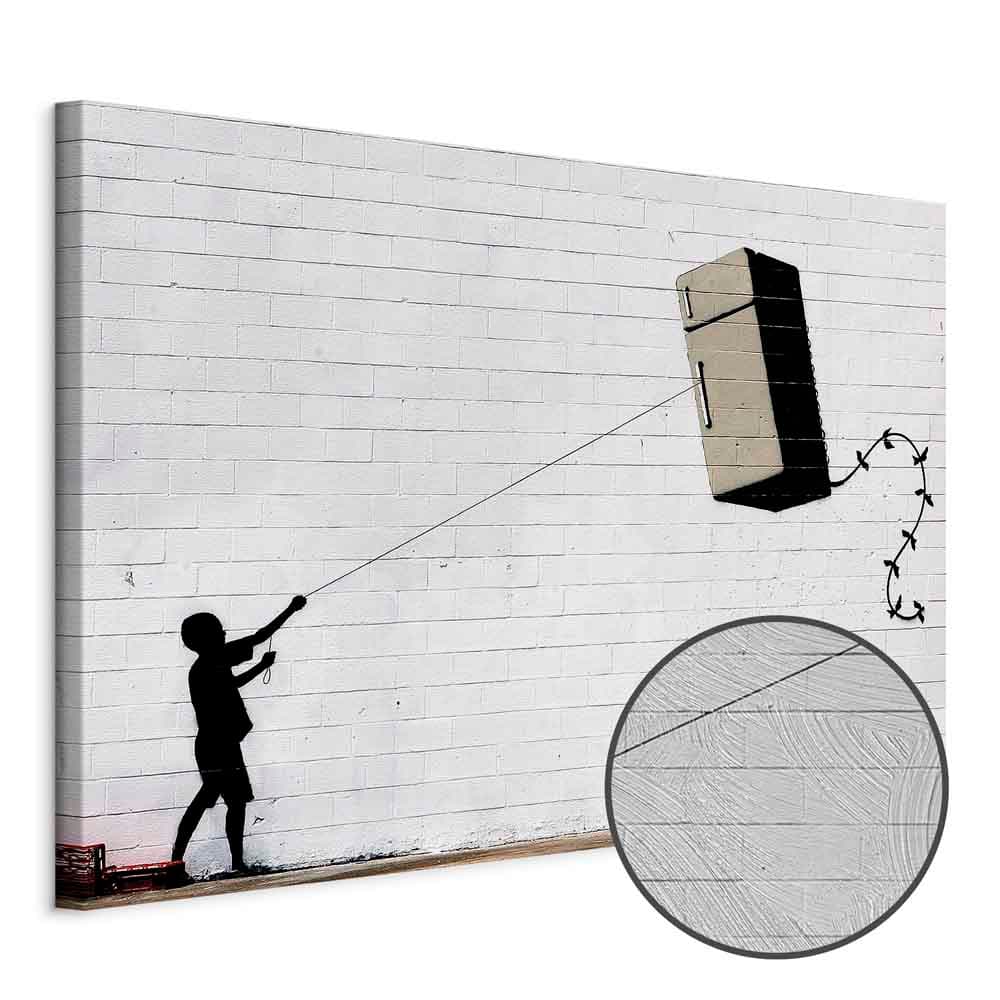 Obraz na płótnie Latająca lodówka szeroki 30×20 cm, płótno standard