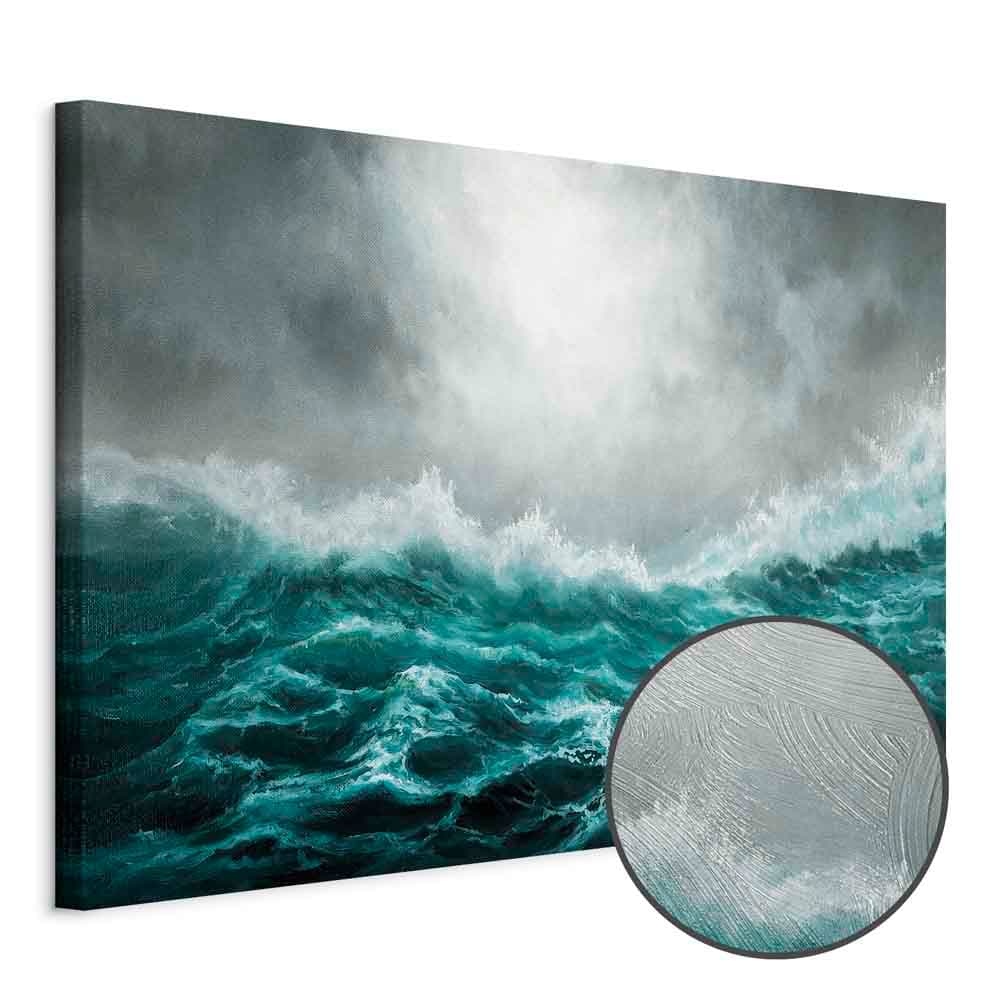 Картина на холсте Niespokojny ocean szeroki 90×60 см, стандартный холст