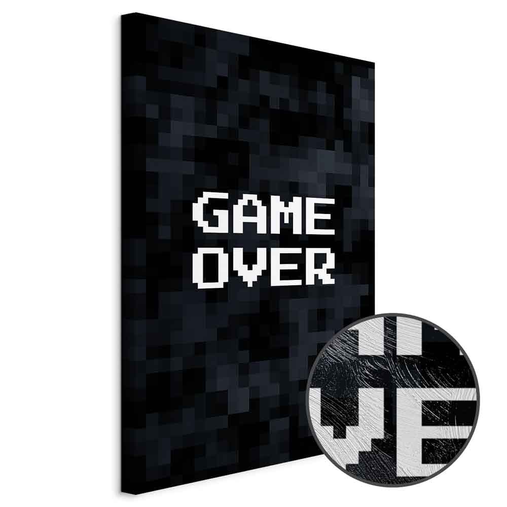 Obraz na płótnie Game Over w pikselach 60×90 cm, płótno standard