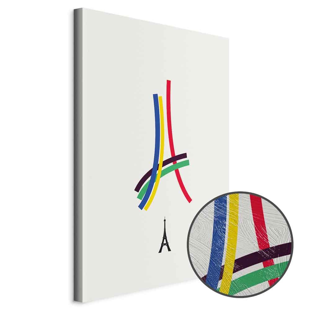 Obraz na płótnie Wieża Eiffla - grafika kolorowa - abstrakcja 40×60 cm, płótno standard