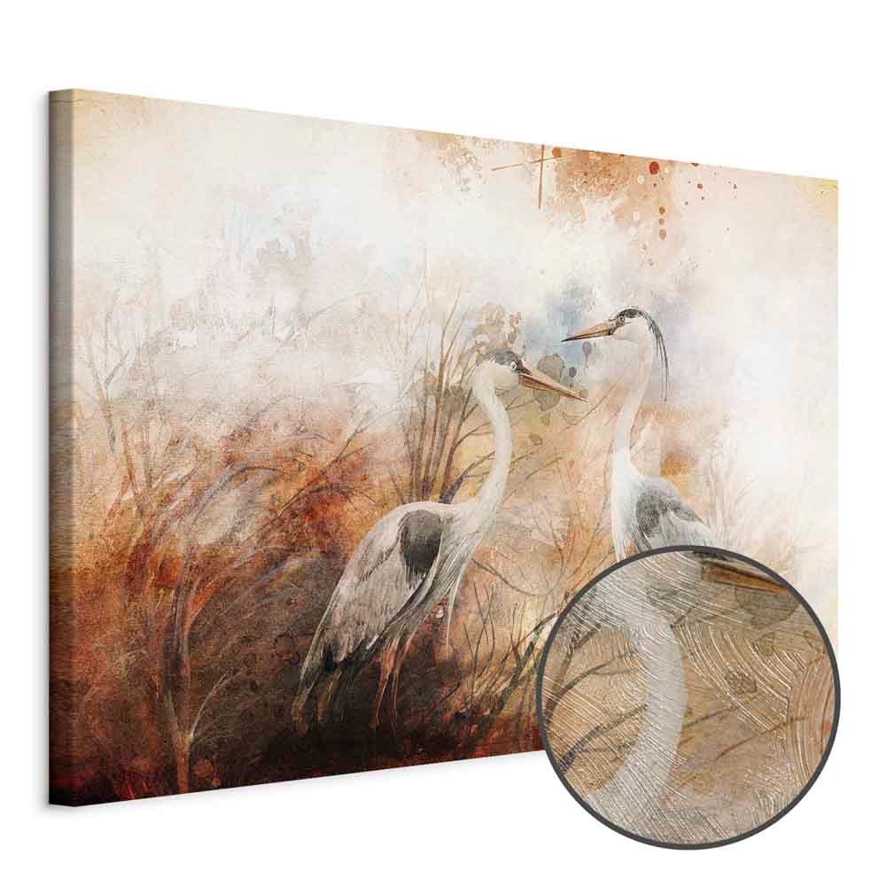 Obraz na płótnie Czaple na polowaniu szeroki 60×40 cm, płótno standard