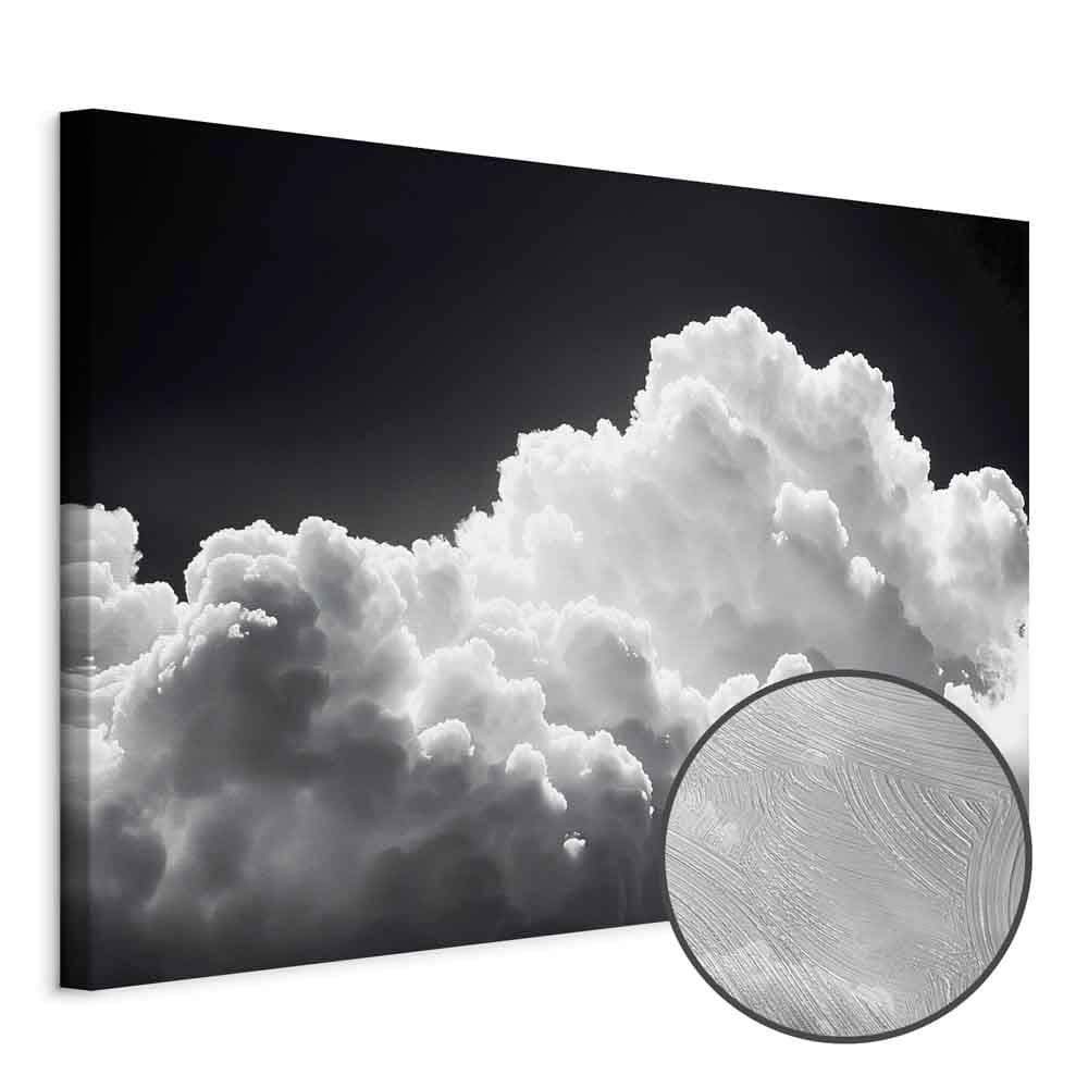 Leinwandbild Odkryj nieskończoną grę słonecznego światła – chmury i cienie na niebie. 60×40 cm, Standardleinwand