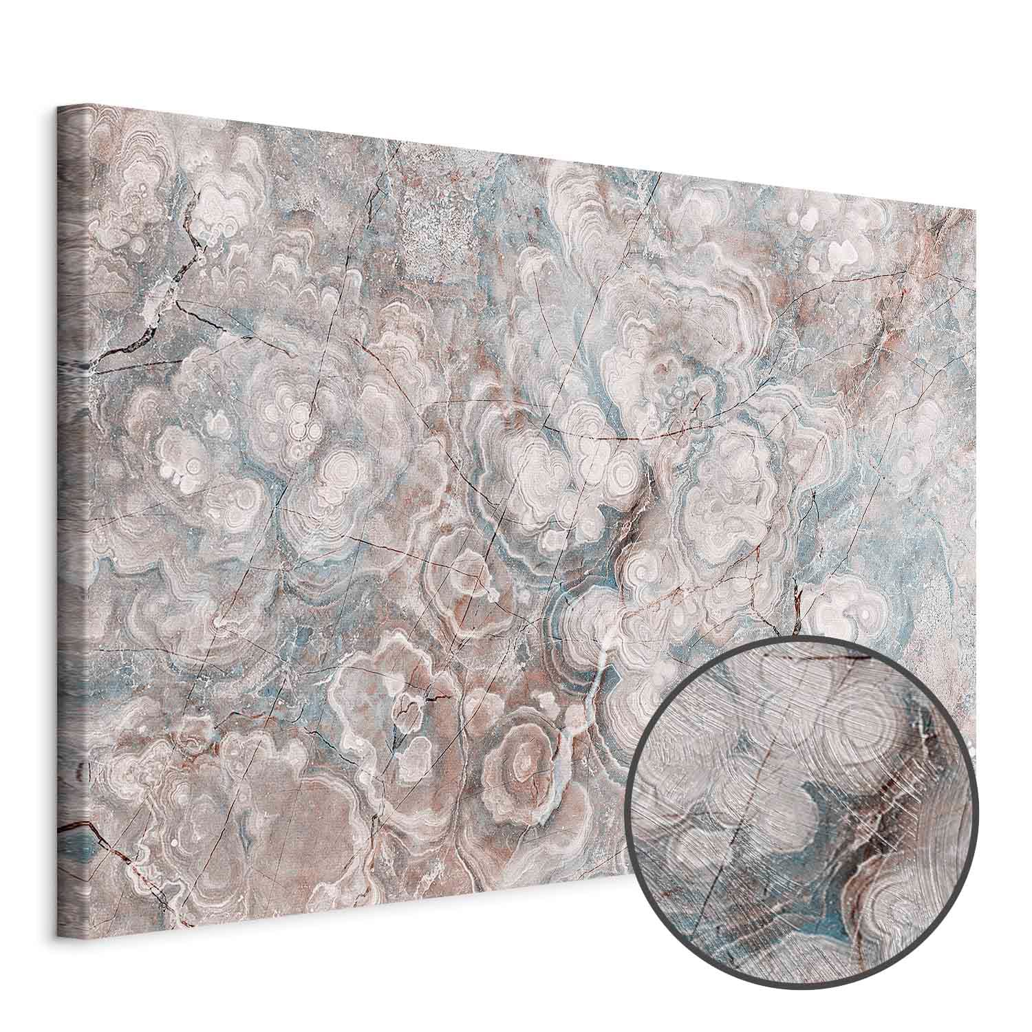 Leinwandbild Marmurowe kwiaty - naturalna struktura kamienia w pastelowych barwach 90×60 cm, Standardleinwand