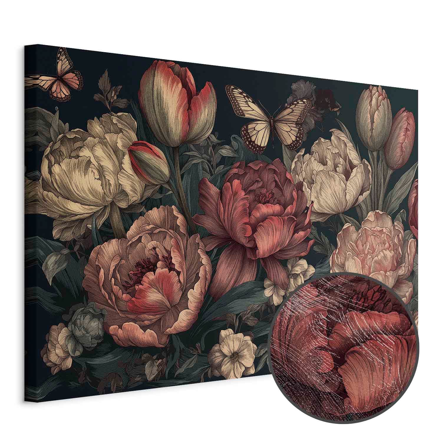 Leinwandbild Kwiaty na turkusowym tle 30×20 cm, Standardleinwand