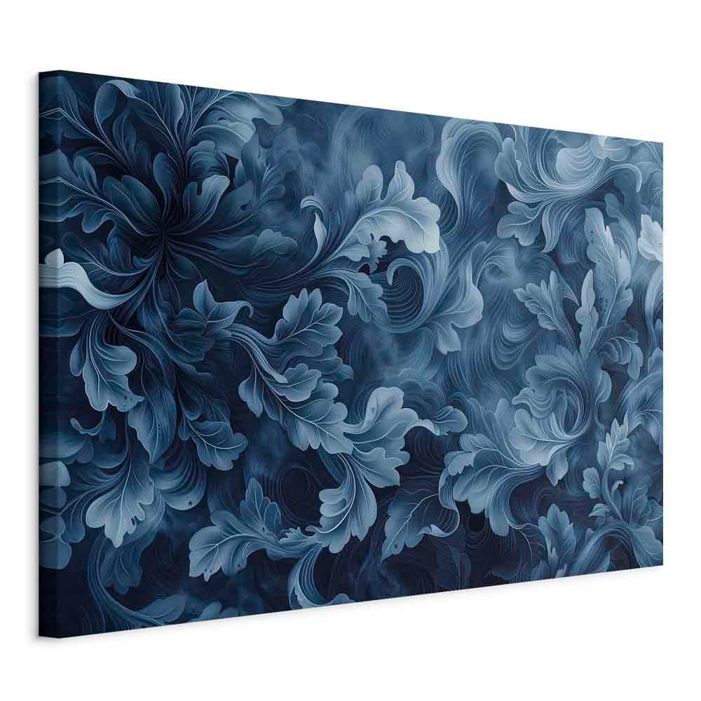 Obraz na płótnie Ornamenty abstrakcyjne ciemnoniebieskie wiktoriańskie liście 30×20 cm, płótno włoskie