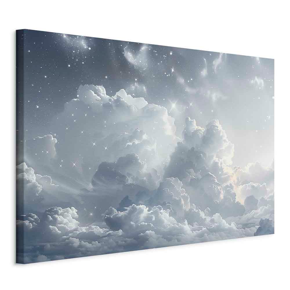 Obraz na płótnie Astralny spokój: Gwiazdy rozsypane nad delikatnymi chmurami 90×60 cm, płótno włoskie
