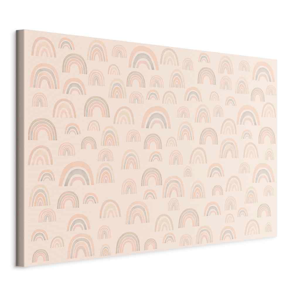 Canvas print Sierpniowe niebo - różnej wielkości tęcze w spokojnych kolorach 120×80 cm, Italian canvas