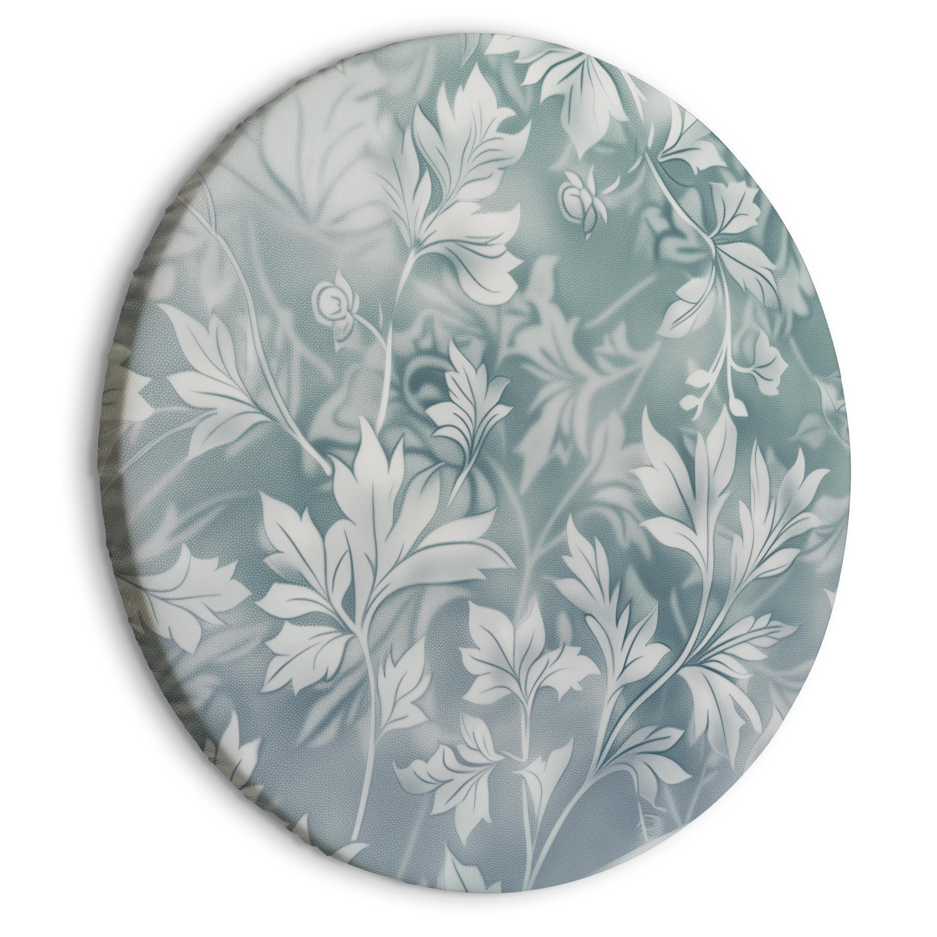 Круглая картина Ornamenty w przetartych zgaszonych turkusach: delikatny wzór roślinny 80×80 см