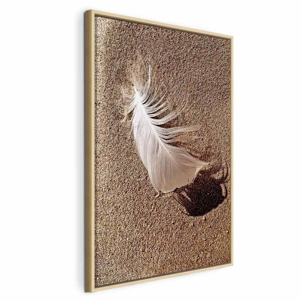 Canvas print Pióro na piasku 40×60 cm, standard canvas