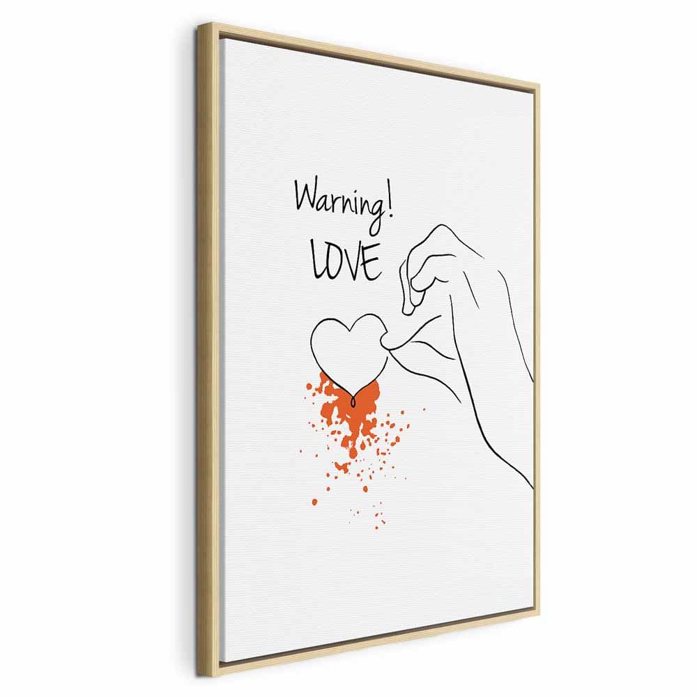 Картина на холсте Warning! Love 80×120 см, стандартный холст