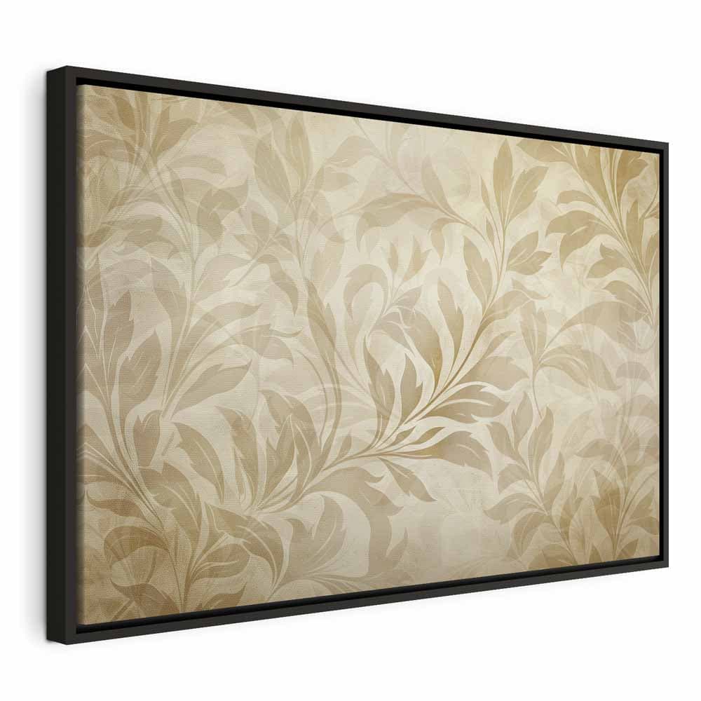 Canvas print Botaniczny motyw z listkami i pnączami w kolorach piaskowych 120×80 cm, standard canvas