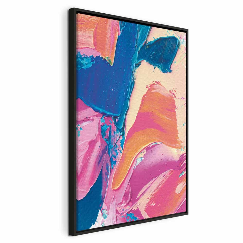 Canvas print Energetyczne Kształty - dynamiczna kompozycja farby olejnej na płótnie 80×120 cm, standard canvas