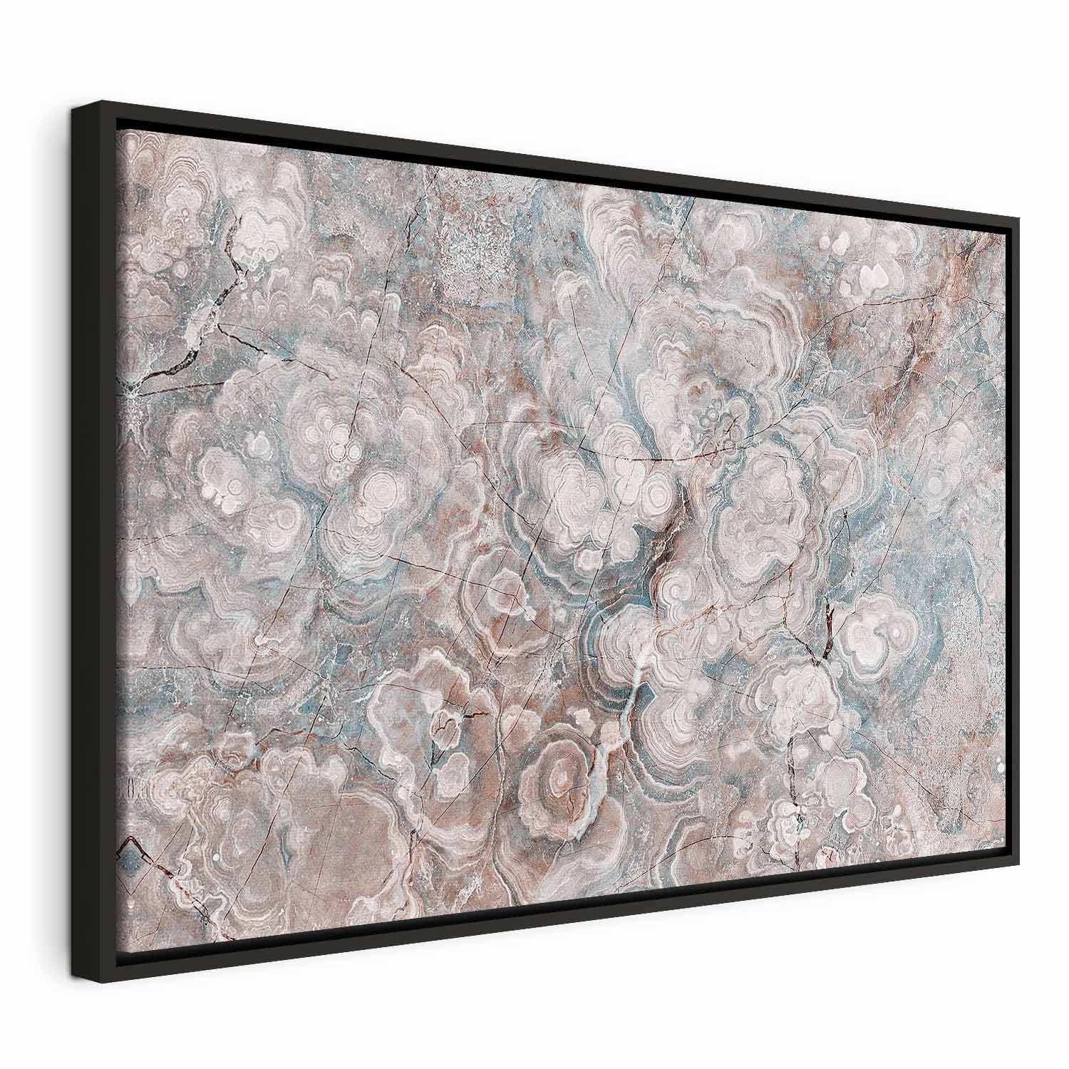 Obraz na płótnie Marmurowe kwiaty - naturalna struktura kamienia w pastelowych barwach 90×60 cm, płótno standard