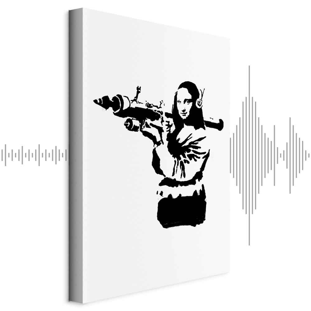 Obraz na płótnie Banksy Mona Lisa with Rocket Launcher 60×90 cm, płótno standard