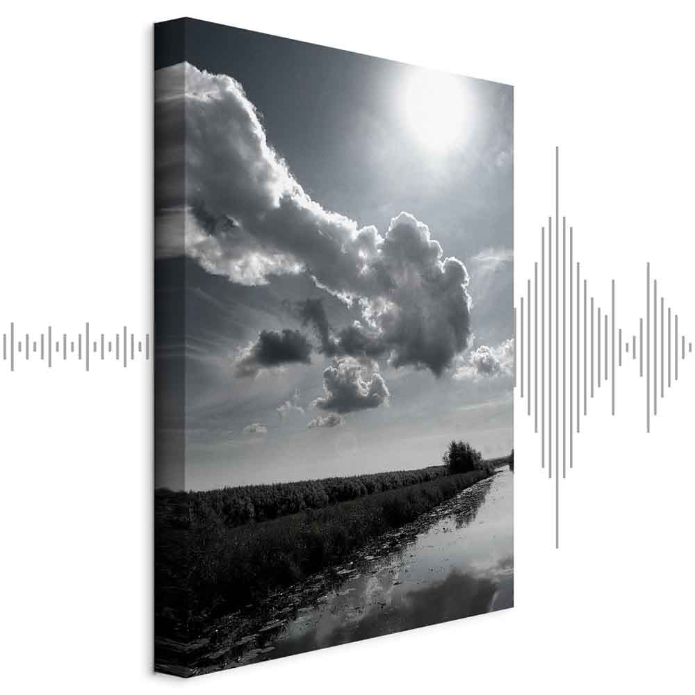 Canvas print Słońce nad chmurami - odbicie nieba w wodzie na polu 80×120 cm, standard canvas