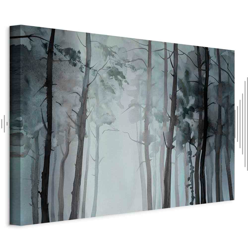 Картина на полотні Zamglony las szeroki 120×80 см, стандартне полотно