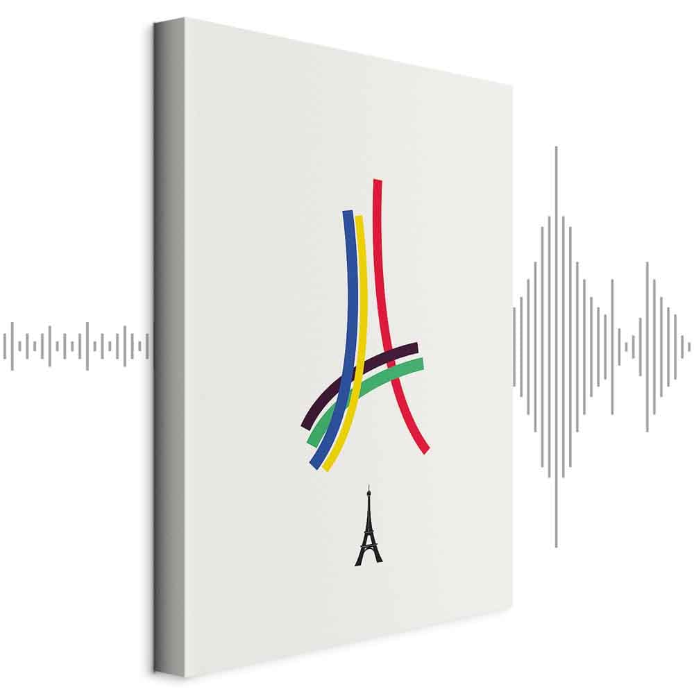 Canvas print Wieża Eiffla - grafika kolorowa - abstrakcja 60×90 cm, standard canvas