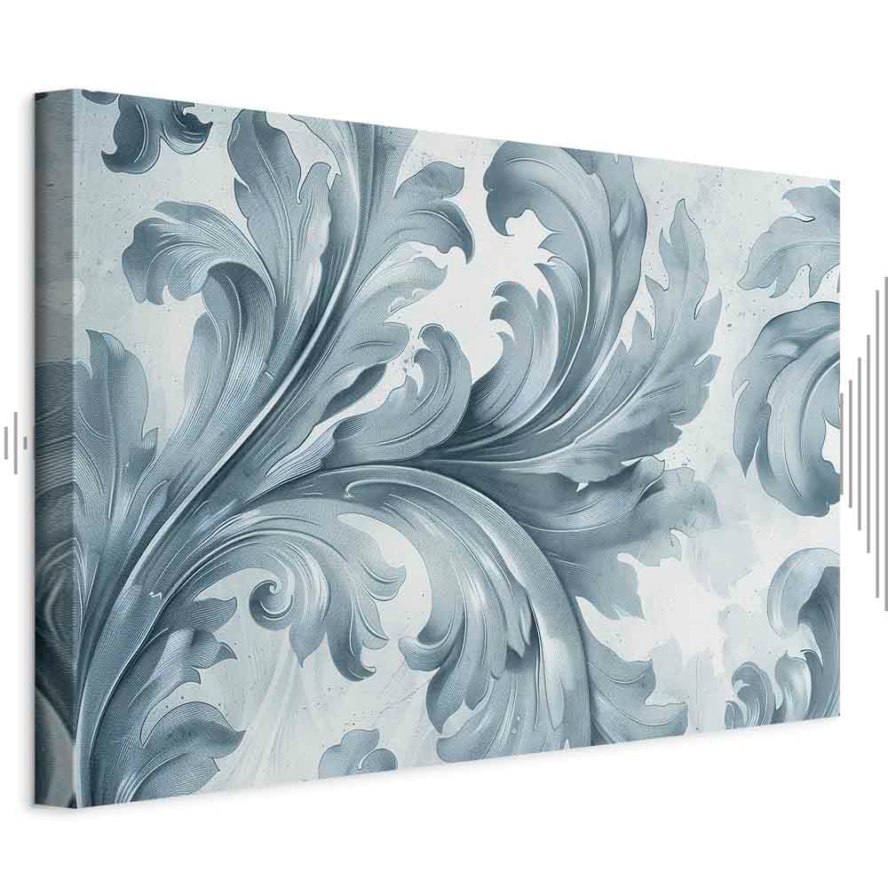 Leinwandbild Kamienne barokowe ornamenty w jasnych odcieniach szaro-niebieskich 30×20 cm, Standardleinwand