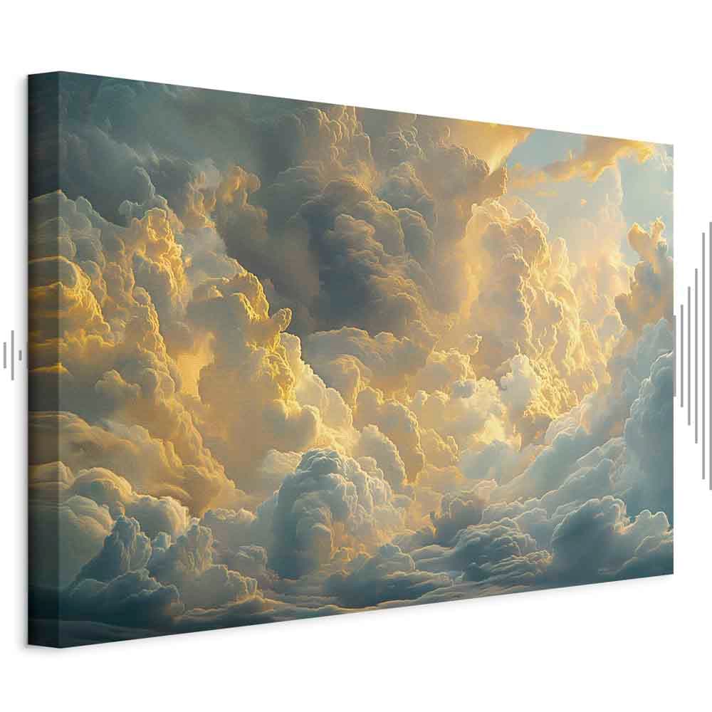 Leinwandbild Ostatnie tchnienie dnia: chmury rozświetlone wieczornym blaskiem 90×60 cm, Standardleinwand