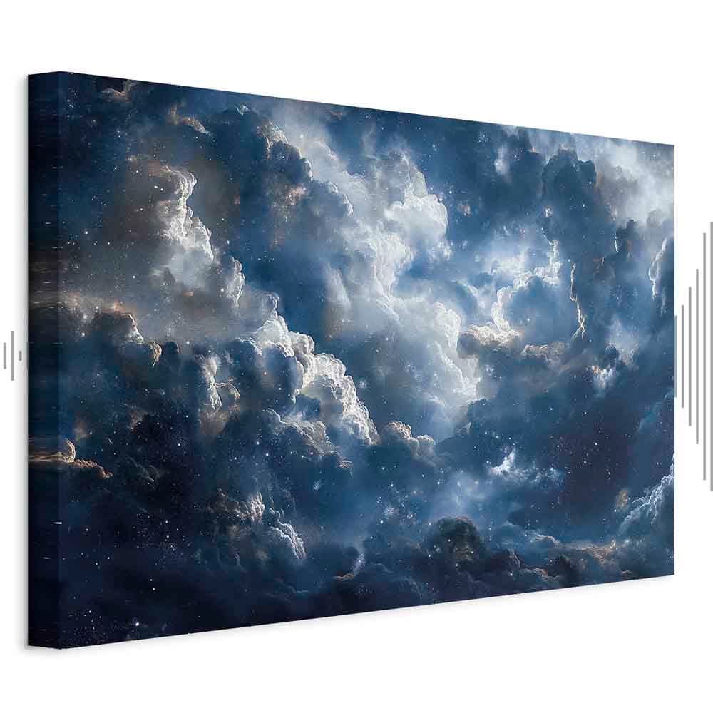 Картина на холсте Astronomiczne cuda: Chmury i gwiazdy w harmonijnym połączeniu 30×20 см, стандартный холст