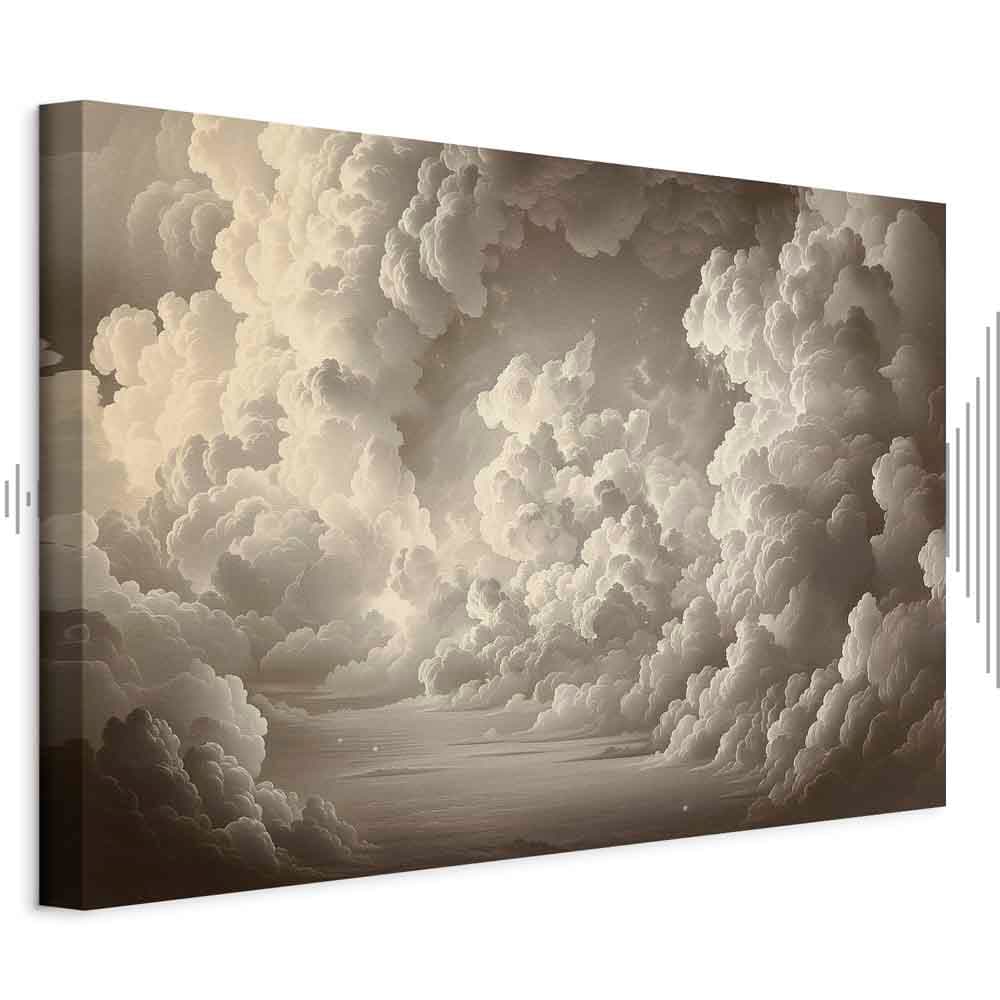Leinwandbild Szept rozświetlonych chmur: Miękka gra światła w teatrze niebios 60×40 cm, Standardleinwand