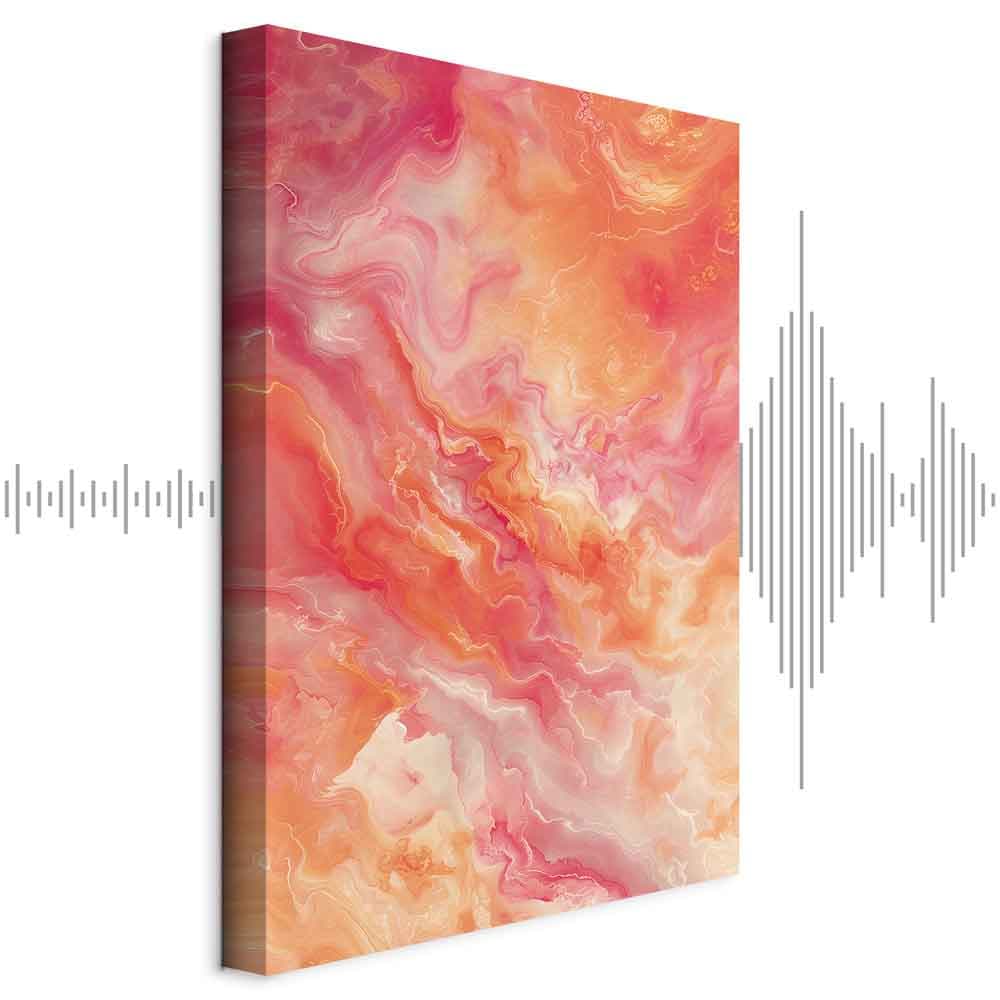 Canvas print Płomienne Barwy - dynamiczne kształty w kolorach ognia i różu 80×120 cm, standard canvas