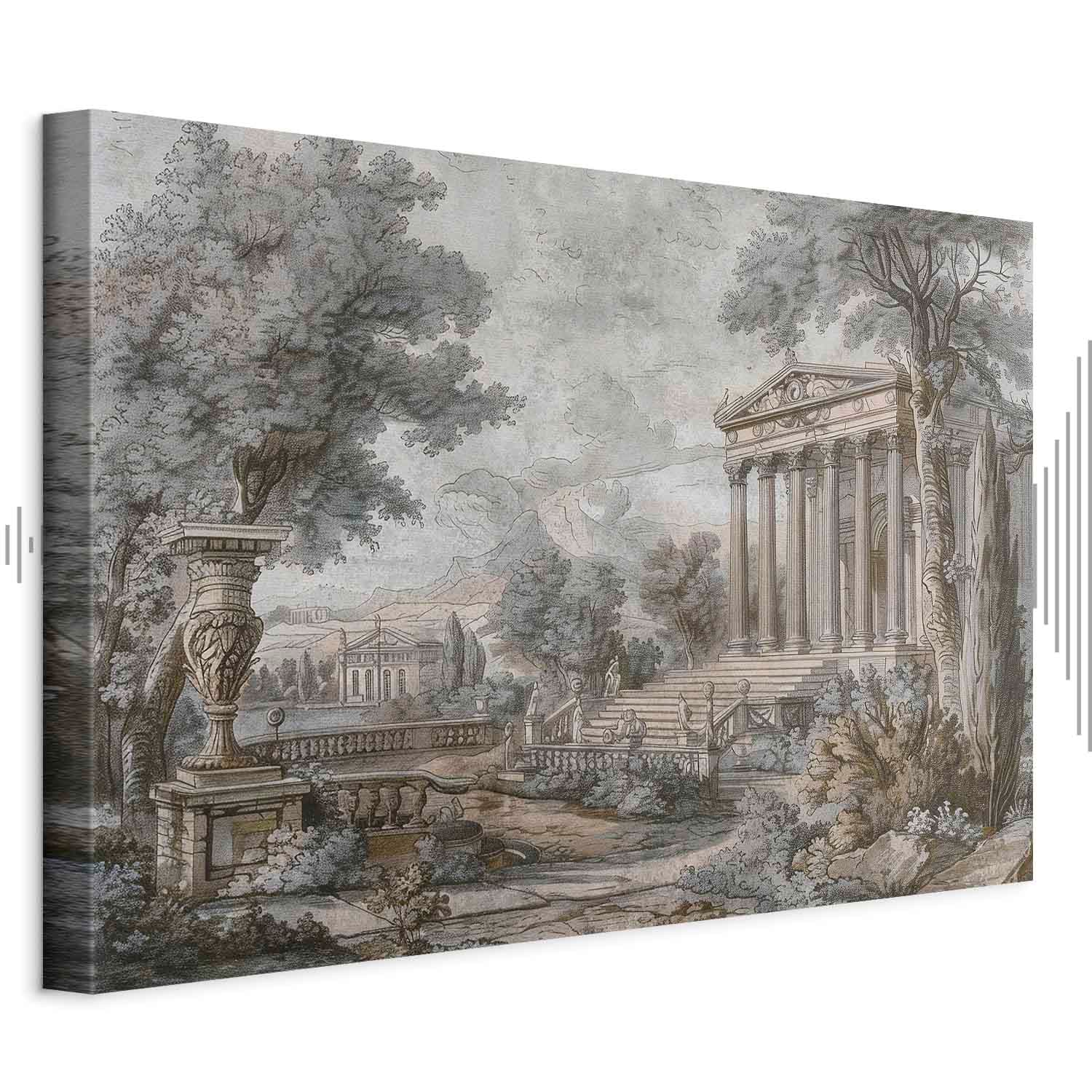 Leinwandbild Świątynia na wzgórzu - grecka architektura w stonowanej kolorystyce 30×20 cm, Standardleinwand