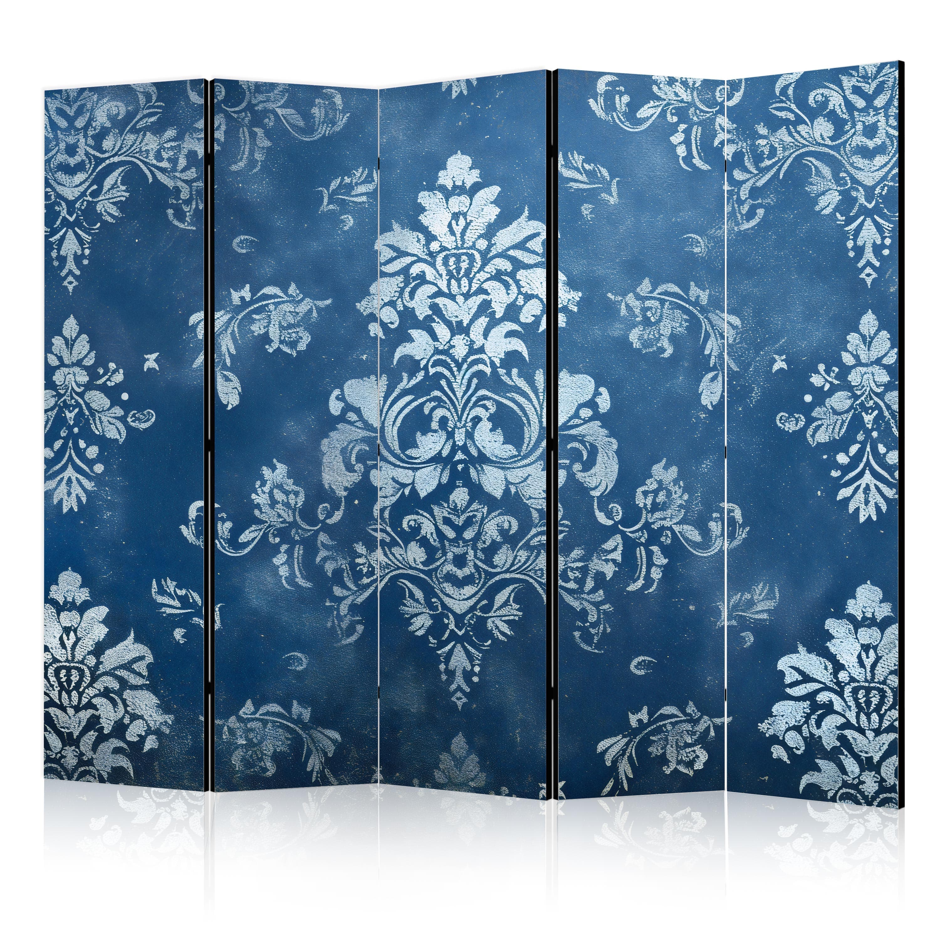 Ширма Ornament retro - dekoracyjny motyw w przetartych błękitach 225×172 см, односторонняя