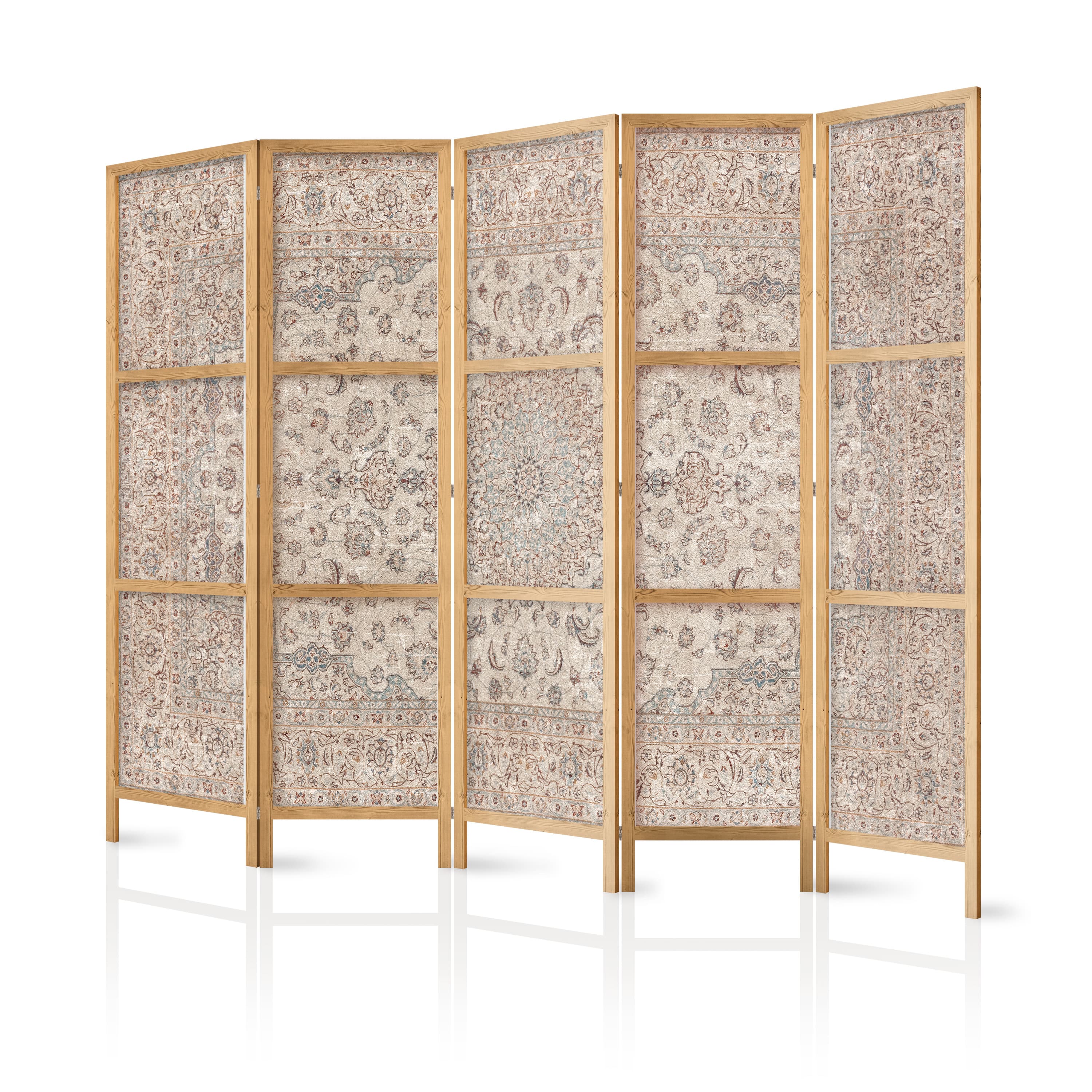 Японская ширма Pustynne noce - ornamentowany perski dywan w stonowanych kolorach 225×172 см, японская