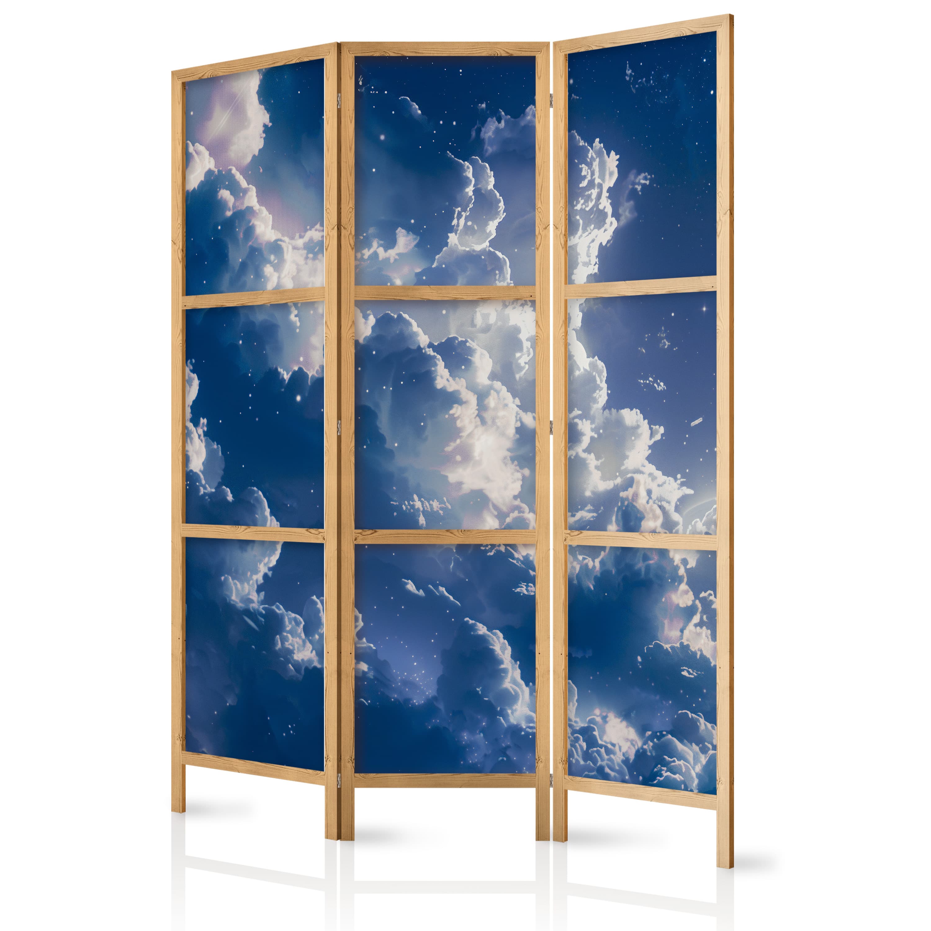 Japanese room divider Gwiezdne chmury i delikatne światło nad zakątkiem nieba 135×172 cm, Japanese