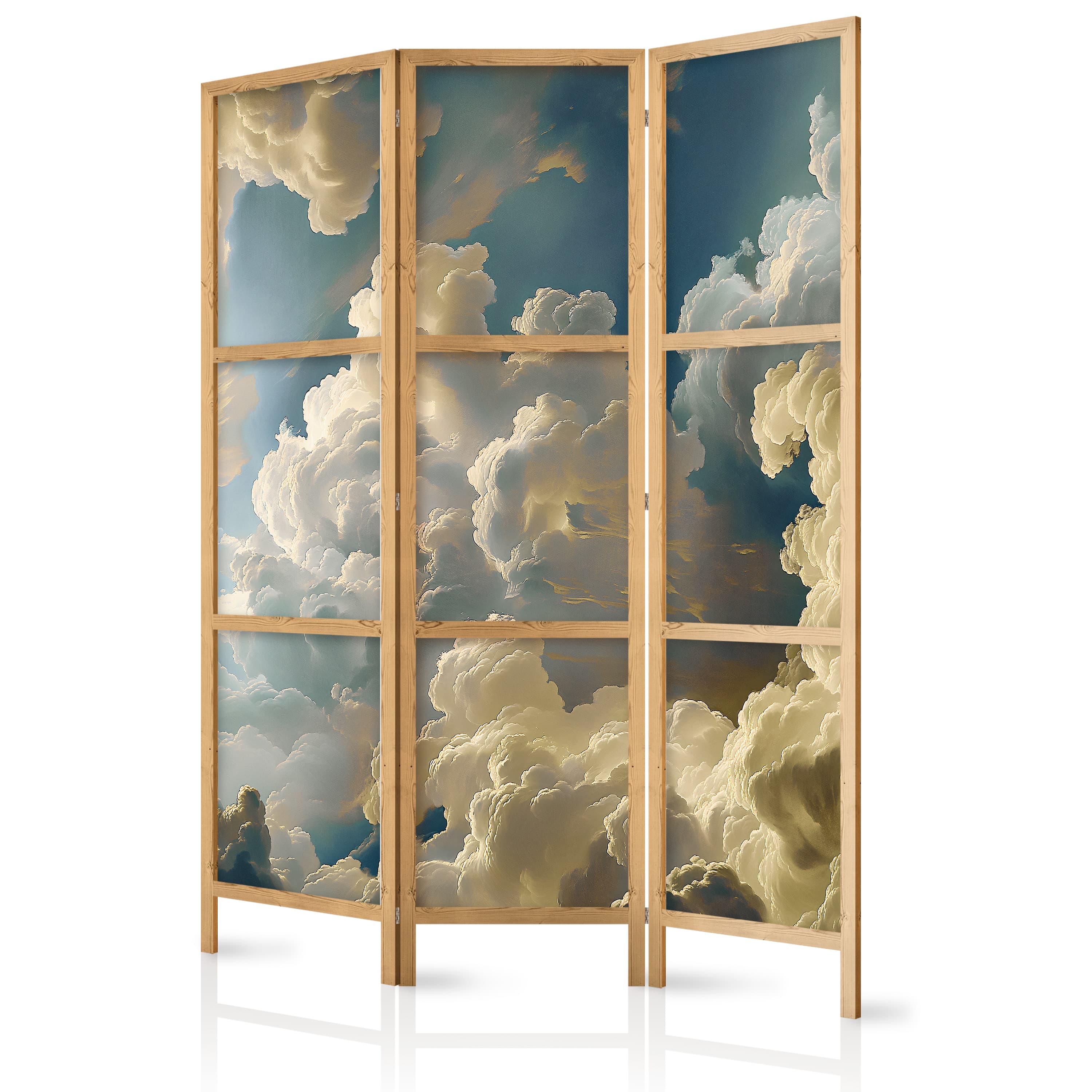 Japanese room divider Słońce i cienie: Teatralny pokaz przyrody wysoko nad ziemią 135×172 cm, Japanese