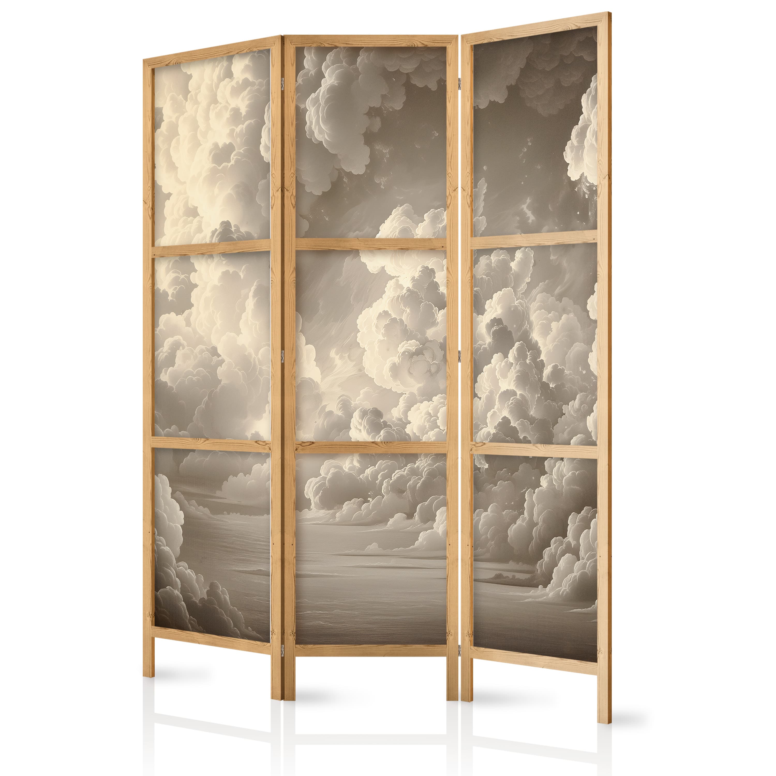 Japanese room divider Szept rozświetlonych chmur: Miękka gra światła w teatrze niebios 135×172 cm, Japanese