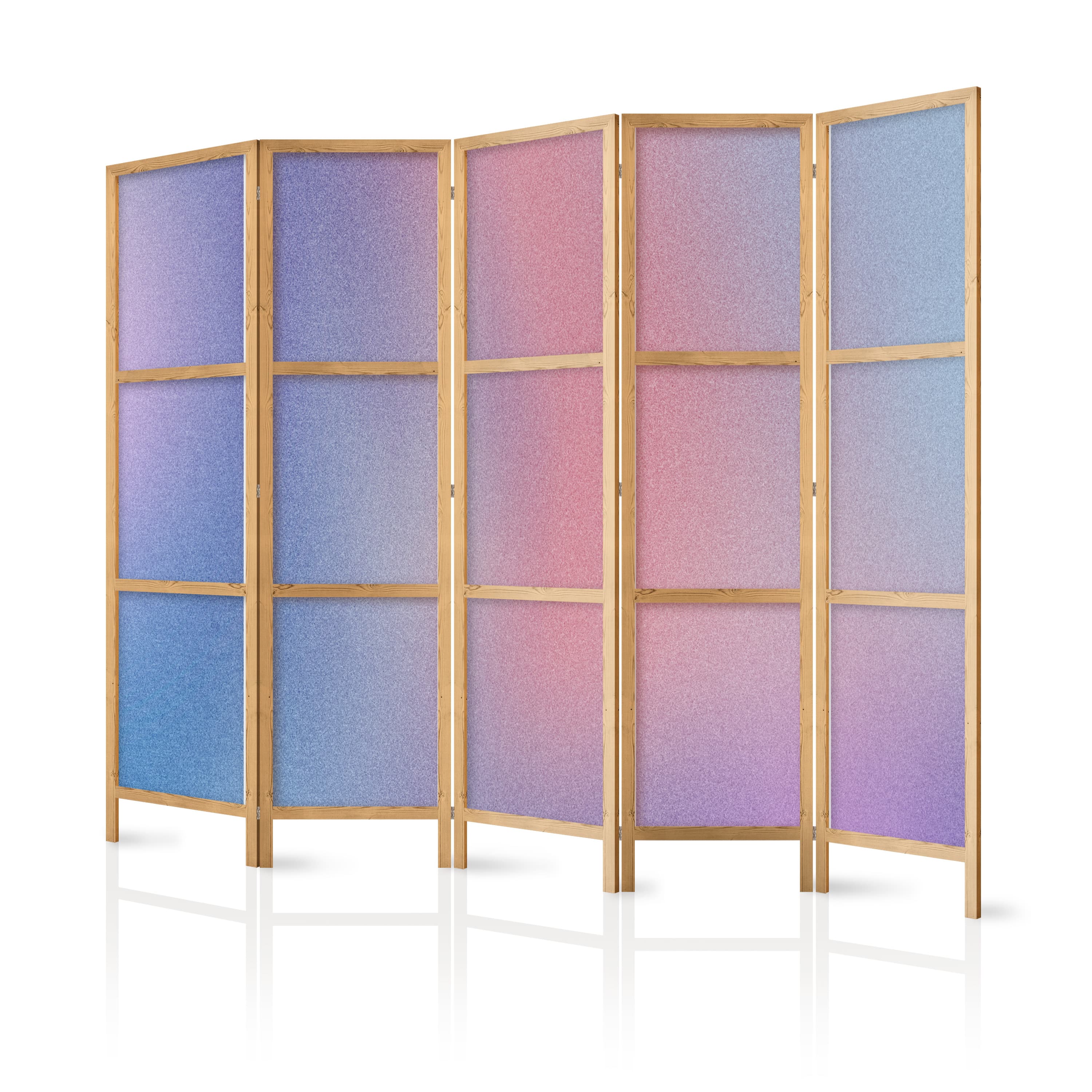 Parawan japoński Tęczowy gradient - delikatny wielokolorowy gradient przypominający mgłę 225×172 cm, japoński