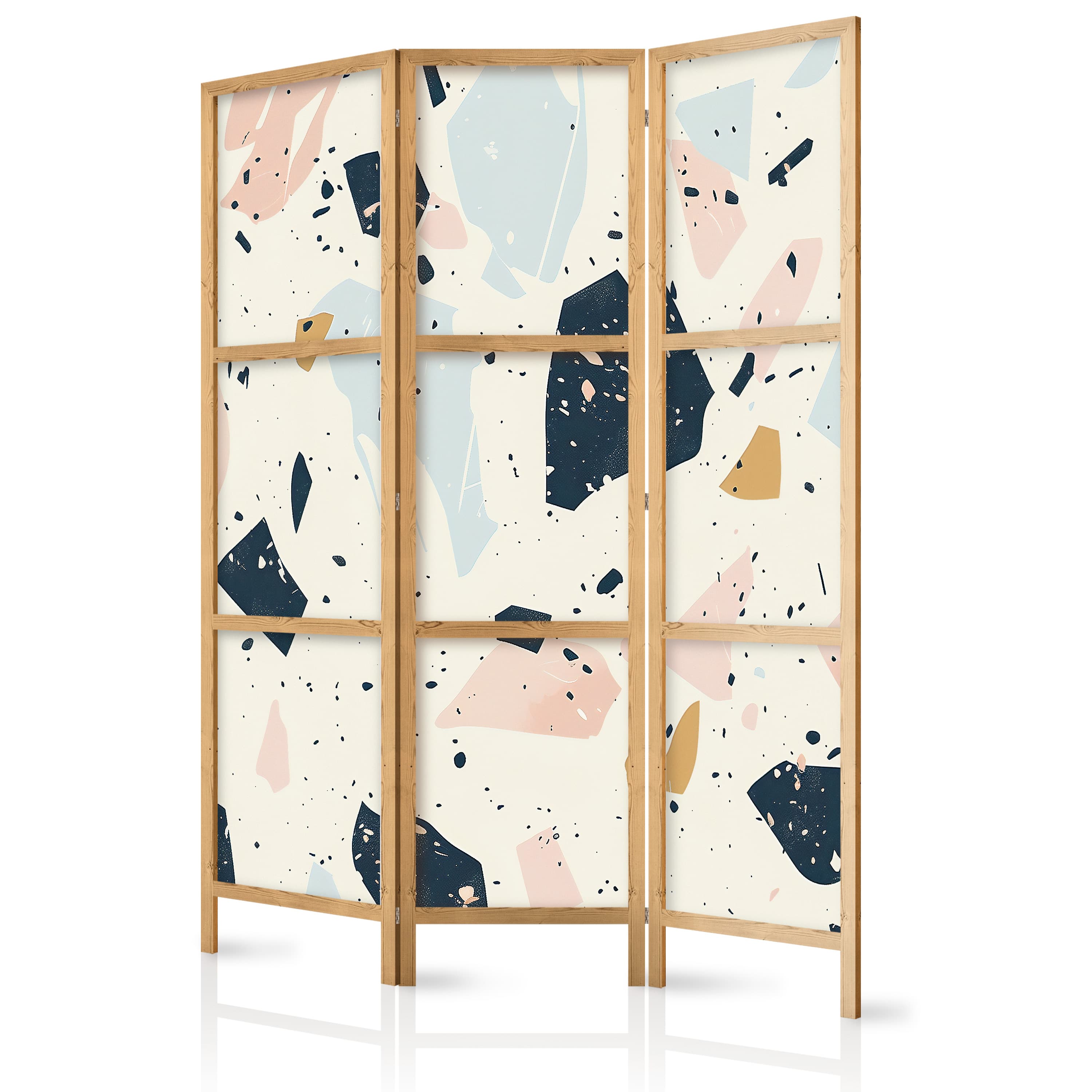 Japanischer Paravent Lastriko z dużymi - przeskalowanymi kamieniami w stonowanych kolorach 135×172 cm, japanisch