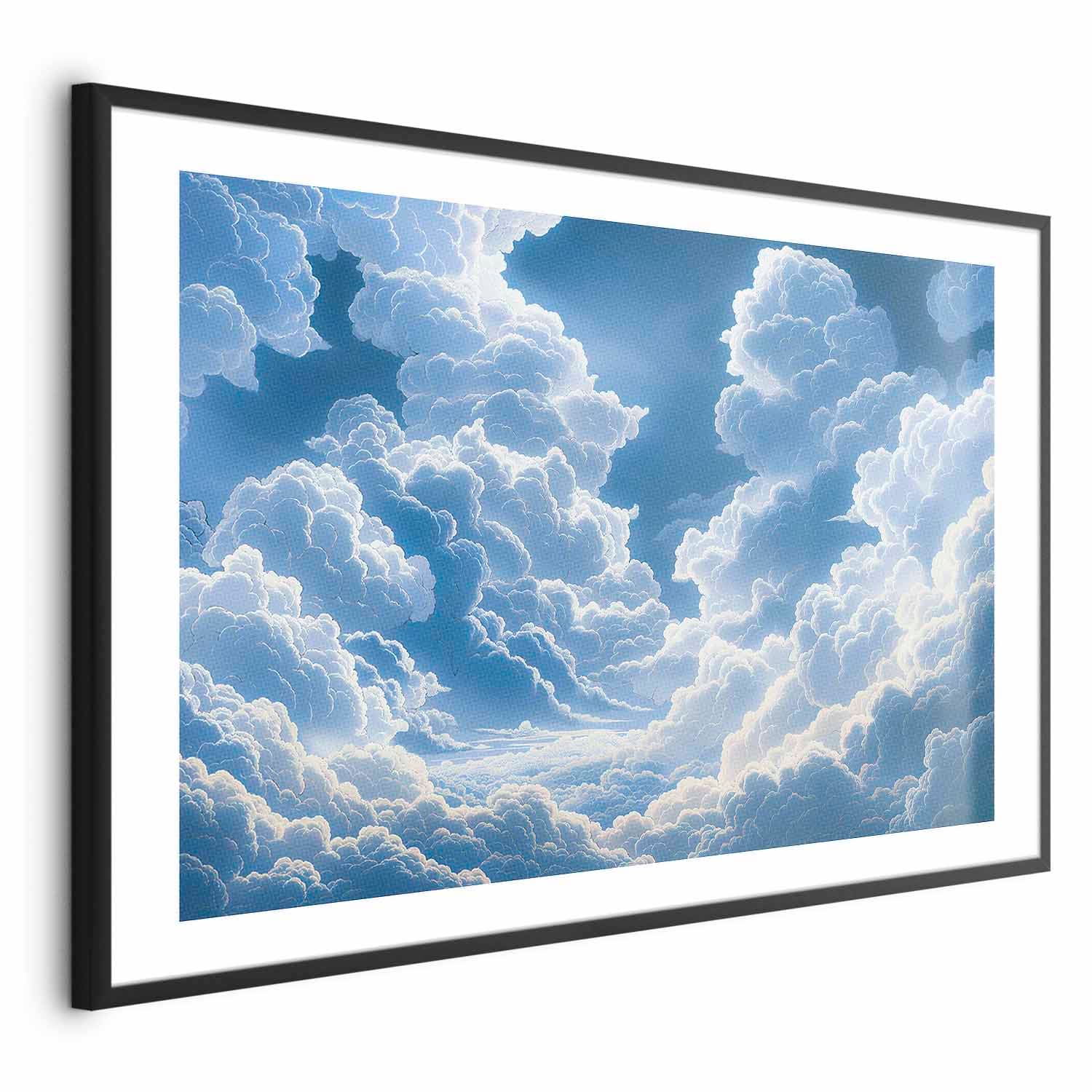 Poster Niebieskie niebo przełamujące się przez białe; puchate chmury 60×40 cm