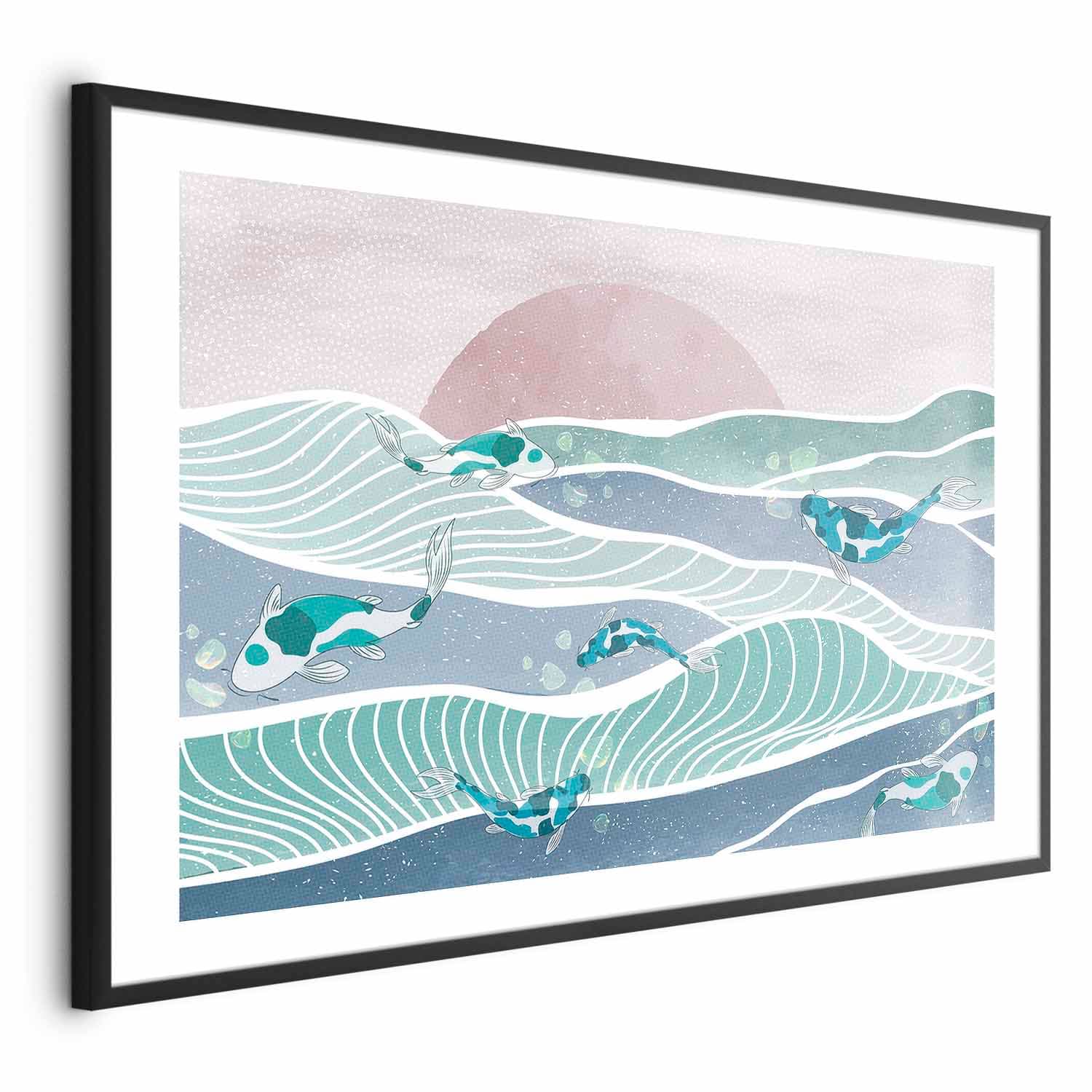 Plakat Ryby na falach 90×60 cm