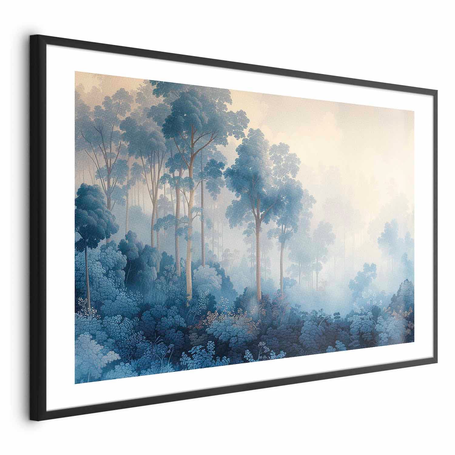 Plakat Lasek w mglistych odcieniach błękitu 42×30 cm