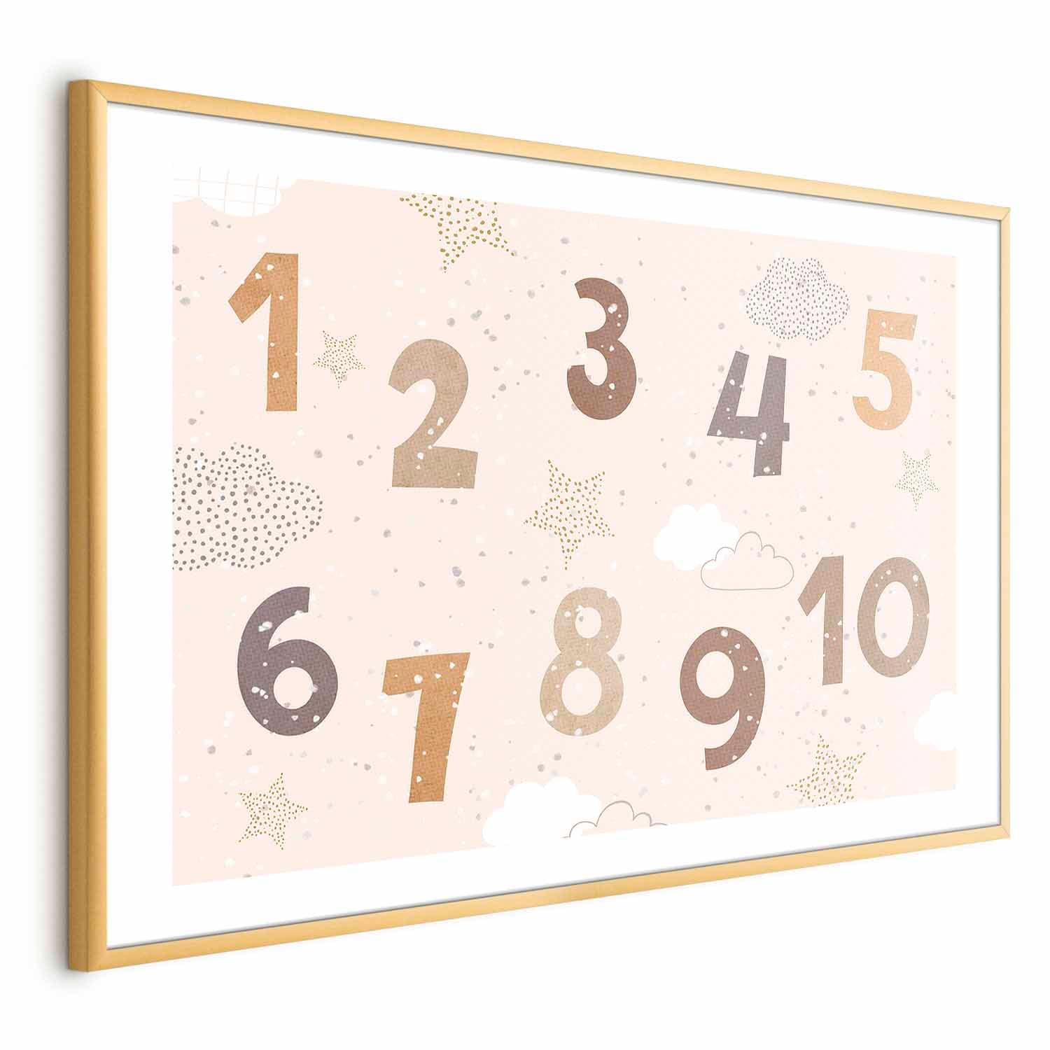 Plakat Cyferki z sypiącym śniegiem 60×40 cm
