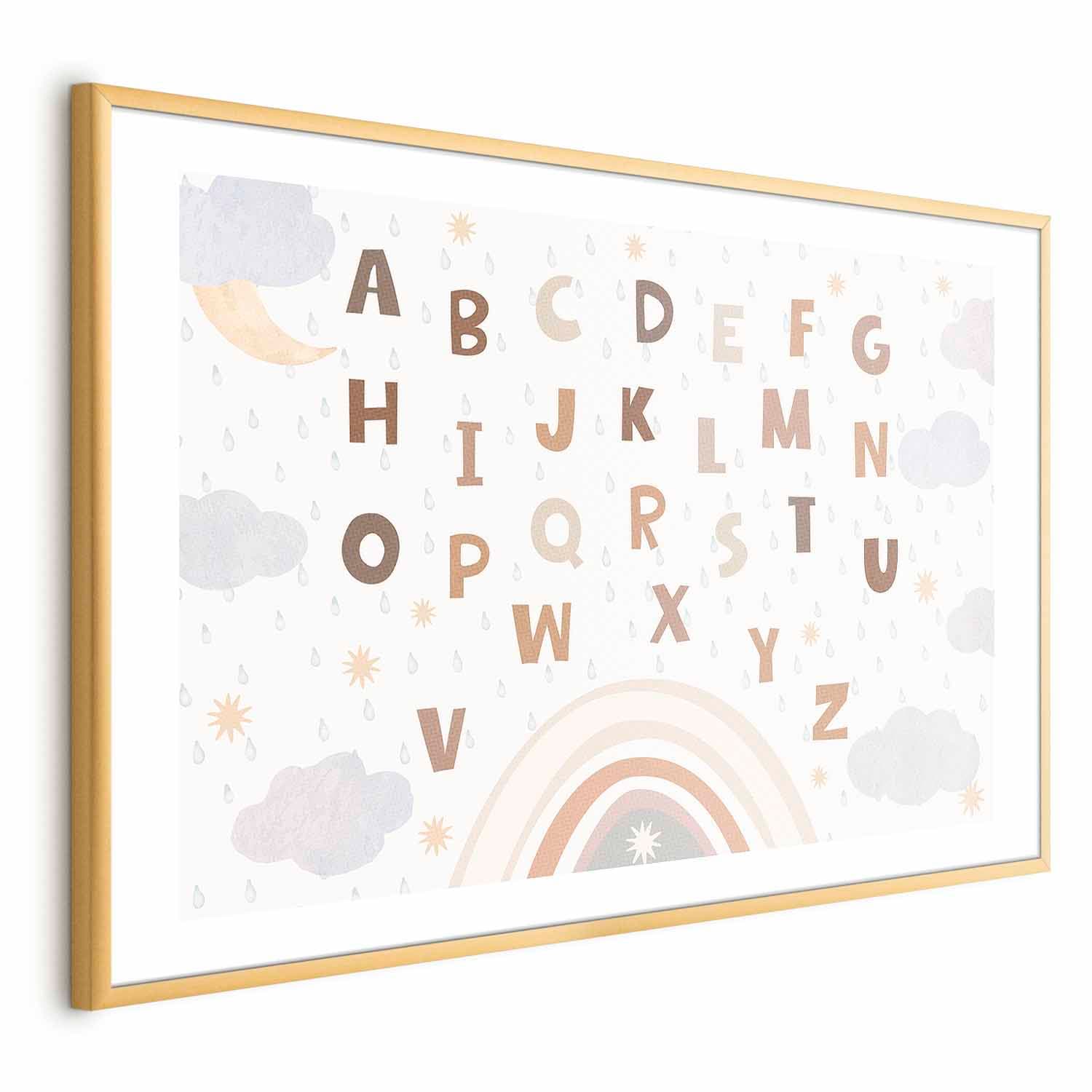 Plakat Literki w stonowanych barwach 60×40 cm