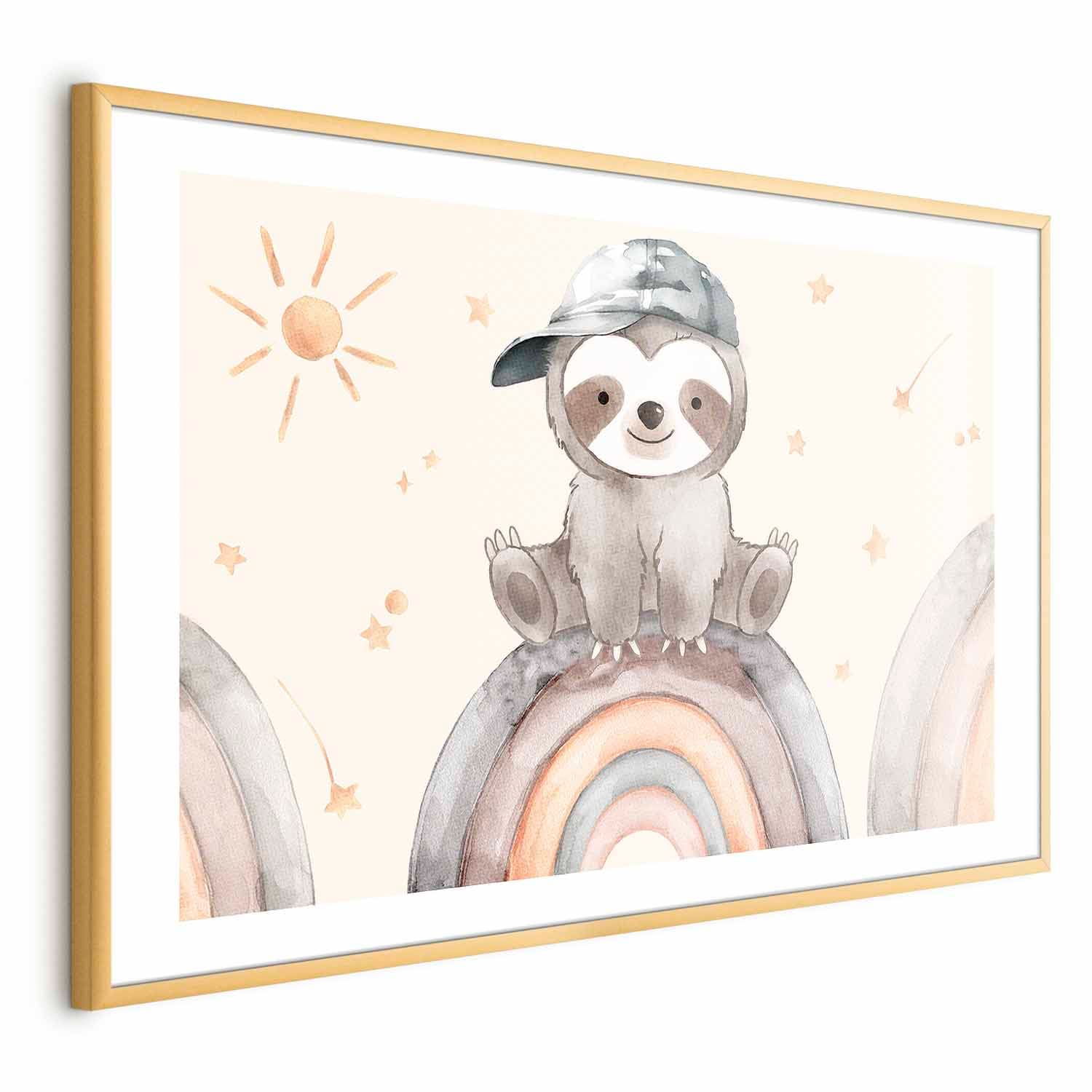 Plakat Zwierzątko pośród gwiazdek i tęcz 90×60 cm