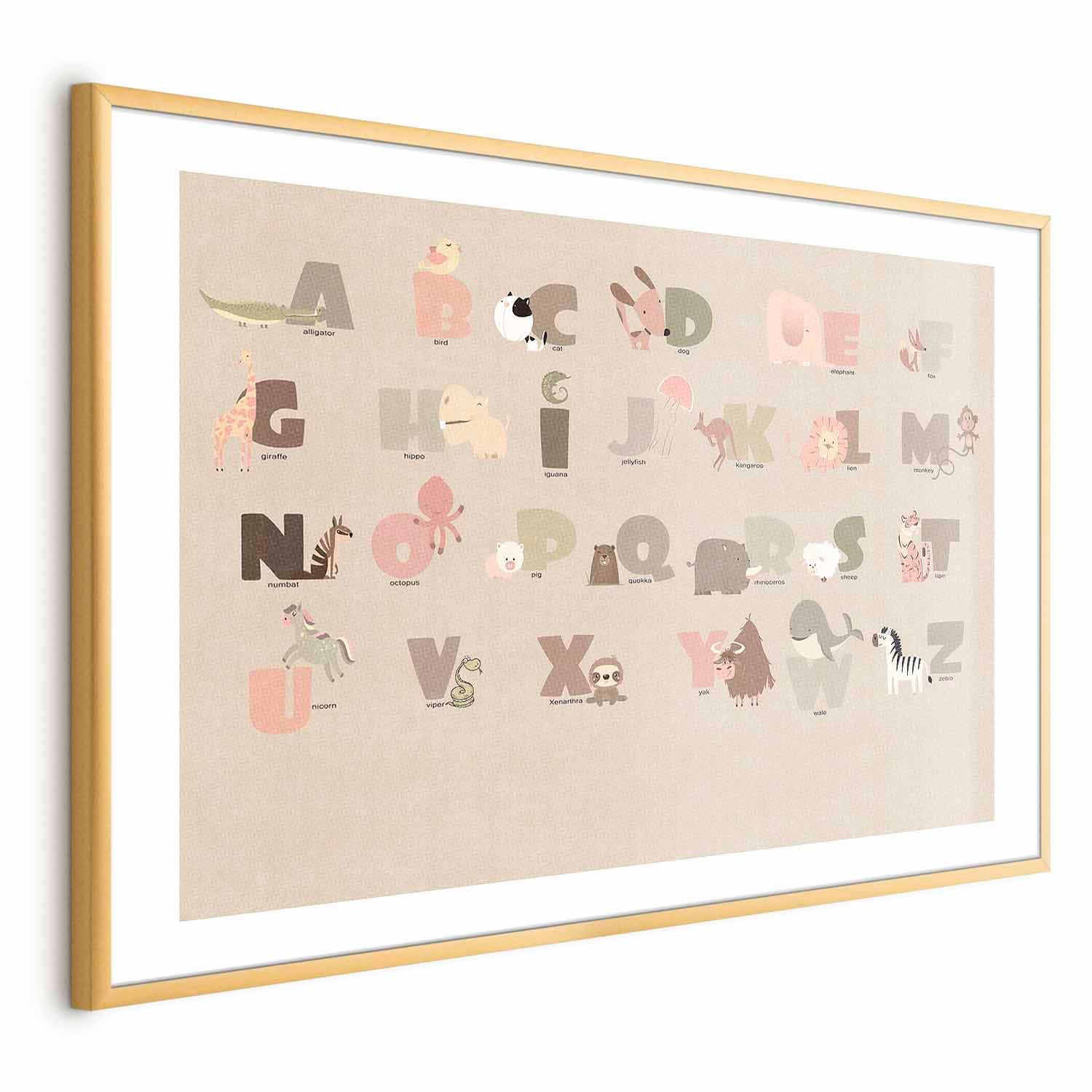 Plakat Beżowe abecadło 60×40 cm