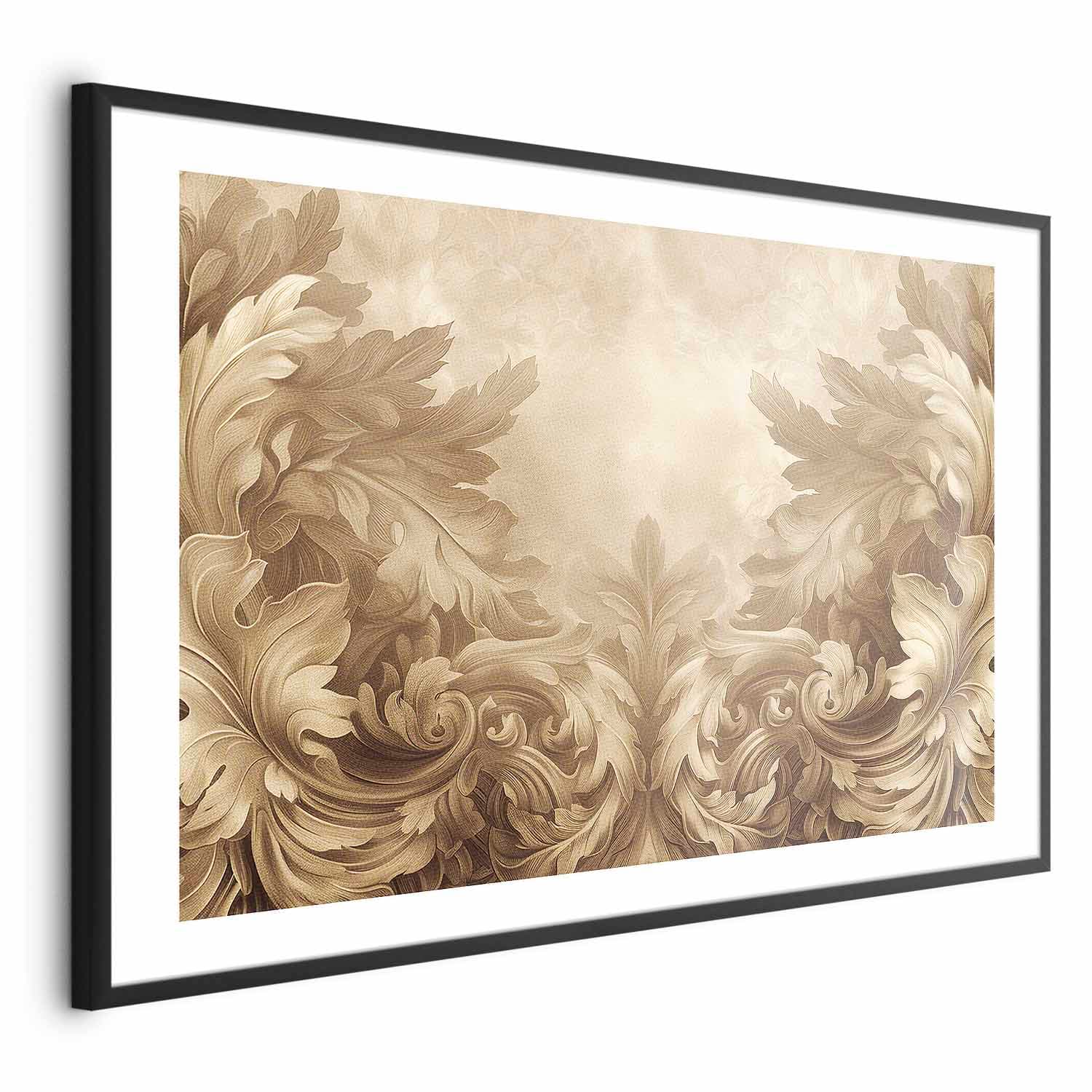 Plakat Rzeźbione ornamenty w odcieniach sepii 30×21 cm