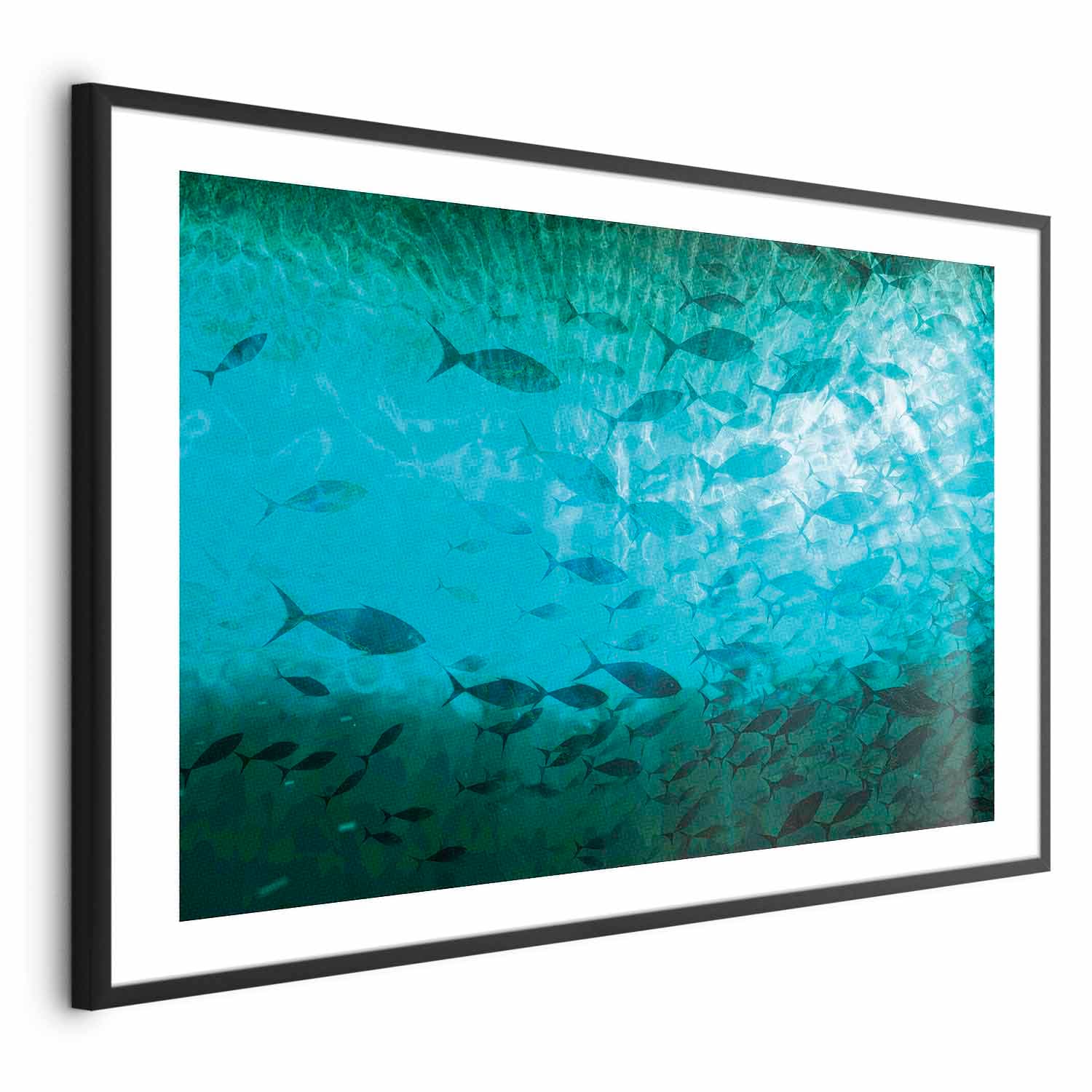 Poster Gromada ciemnych ryb 42×30 cm