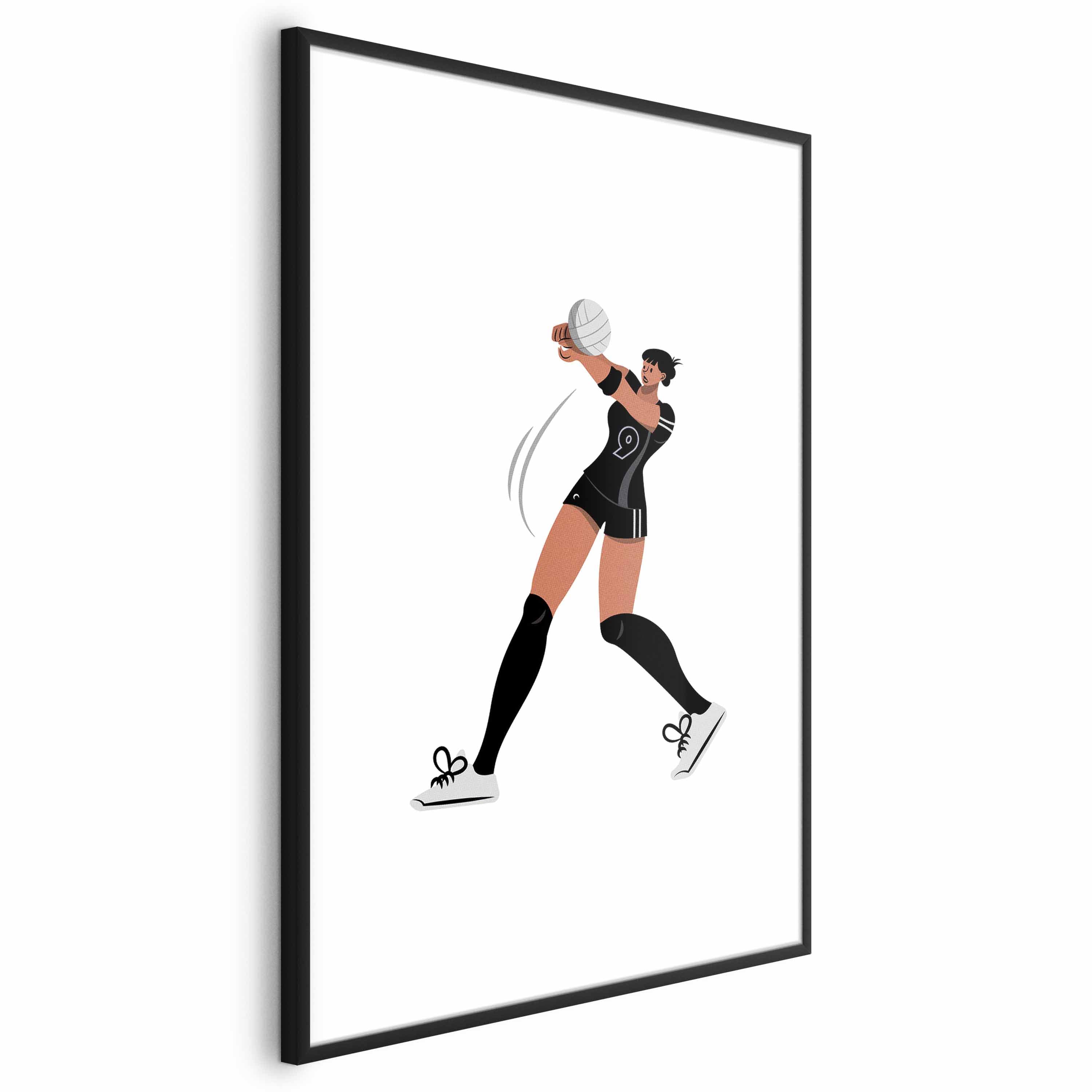 Plakat Ilustracja - zawodniczka drużyny piłki siatkowej 60×90 cm