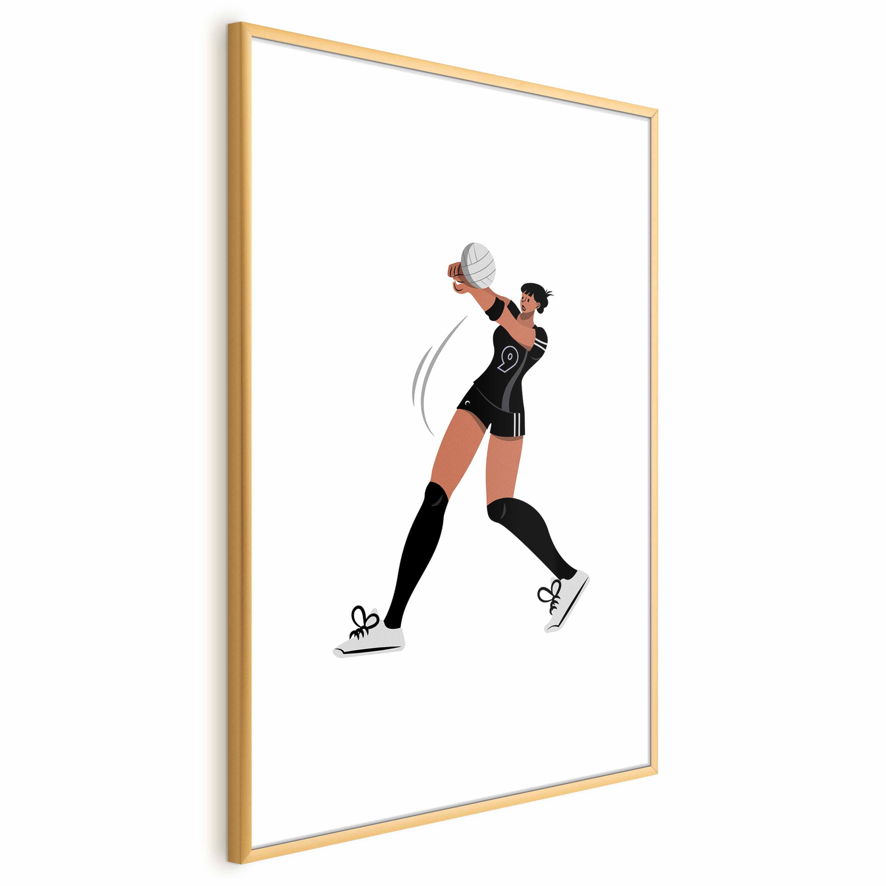 Plakat Ilustracja - zawodniczka drużyny piłki siatkowej 30×42 cm