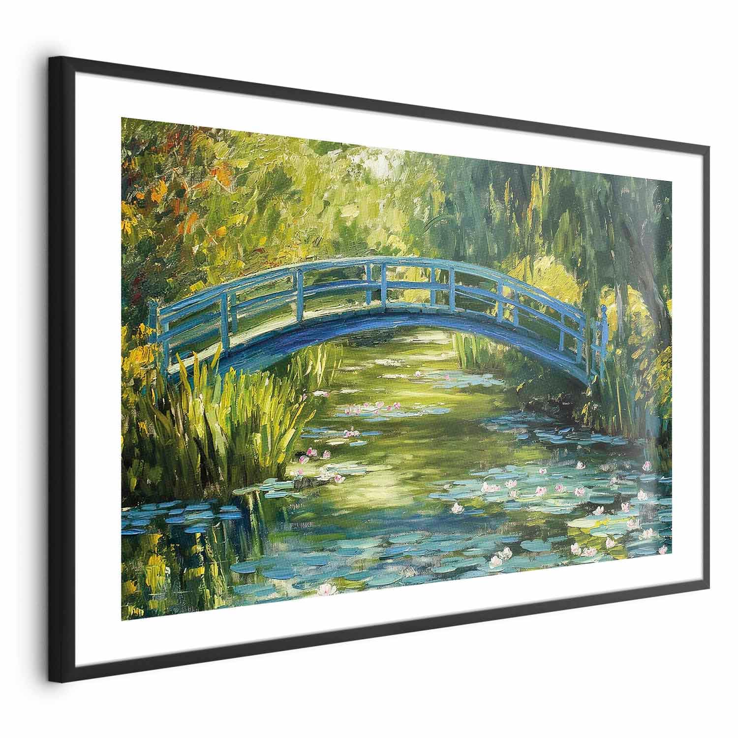 Plakat Impresjonistyczny mostek - obraz mostu na malowniczym tle 60×40 cm
